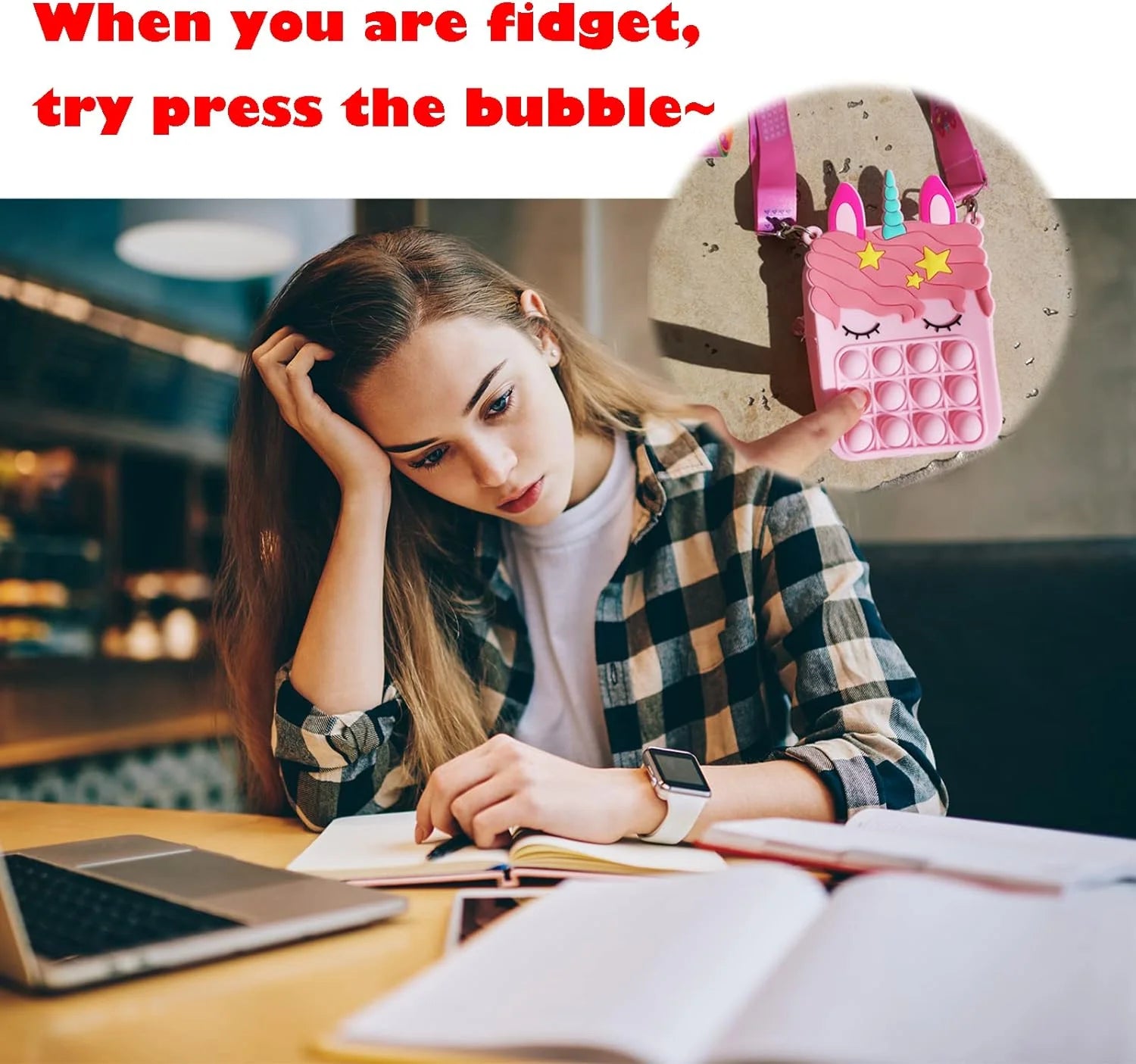 شنطة كتف بتصميم منبثق للنساء والبنات شنط كبيرة بنمط محفظة بتصميم منبثق شنطة انيقة مصنوعة من السيليكون بتصميم فقاعات حسية بطابع كرتوني - زهري | pop it باب ات ببابت حقيبة شنطة علاقة حقيبة للأطفال حقيبة للاطفال | amazingEGP