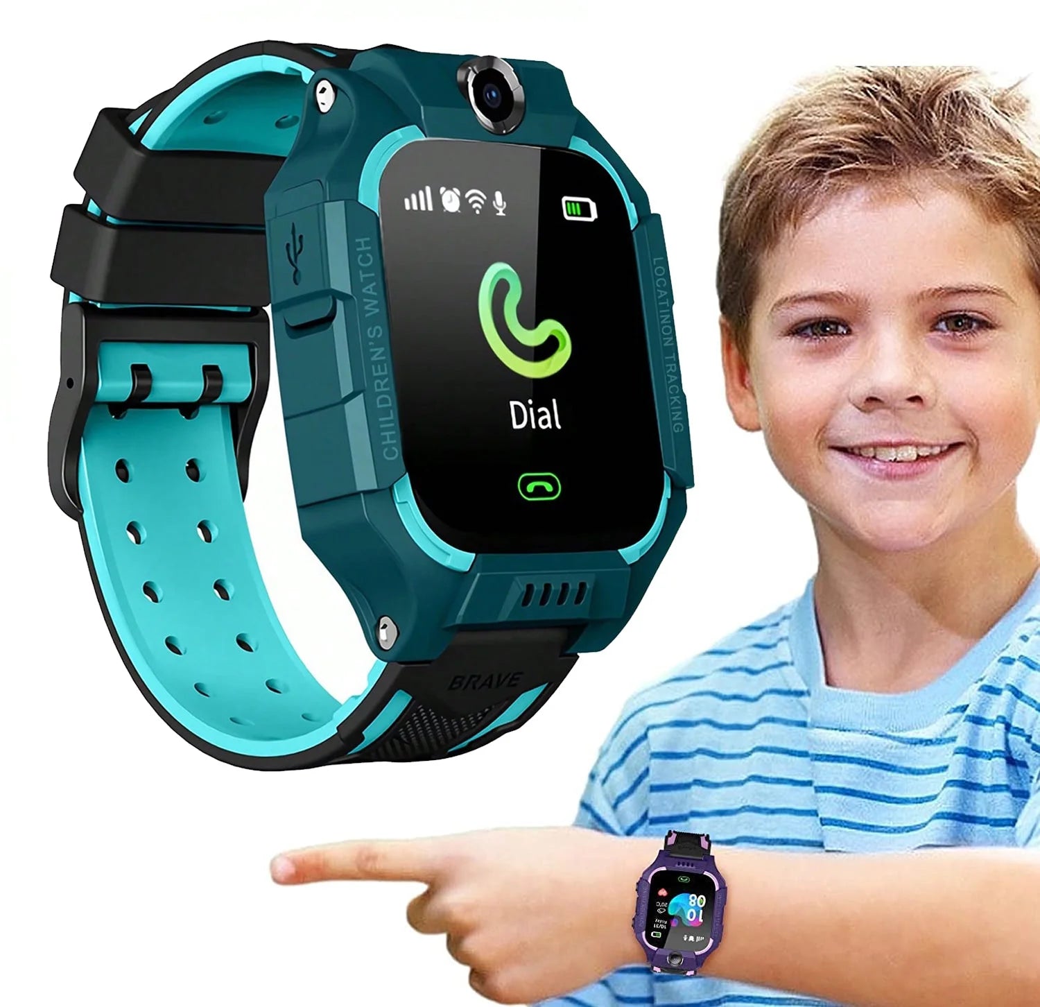 ساعة يد ذكية للاطفال دعامة كاميرا ساعة معصم تعمل باللمس اتصال واجراء مكالمات هاتفية ورسائل نصية متتبع المواقعLBS للاولاد والفتيات مقاومة للماء بديل الجوال للاطفال - أخضر | apple watch ابل اللياقة ساعات ساعات_ذكية ساعة بكام ساعة بكاميرا ساعة للاطفال عداد