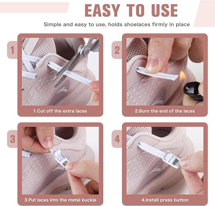 اربطة حذاء استك بدون ربط  للجري والرياضات النشطة  للاطفال والكبار وكبار السن مقاس واحد - أبيض T9-1-White -B