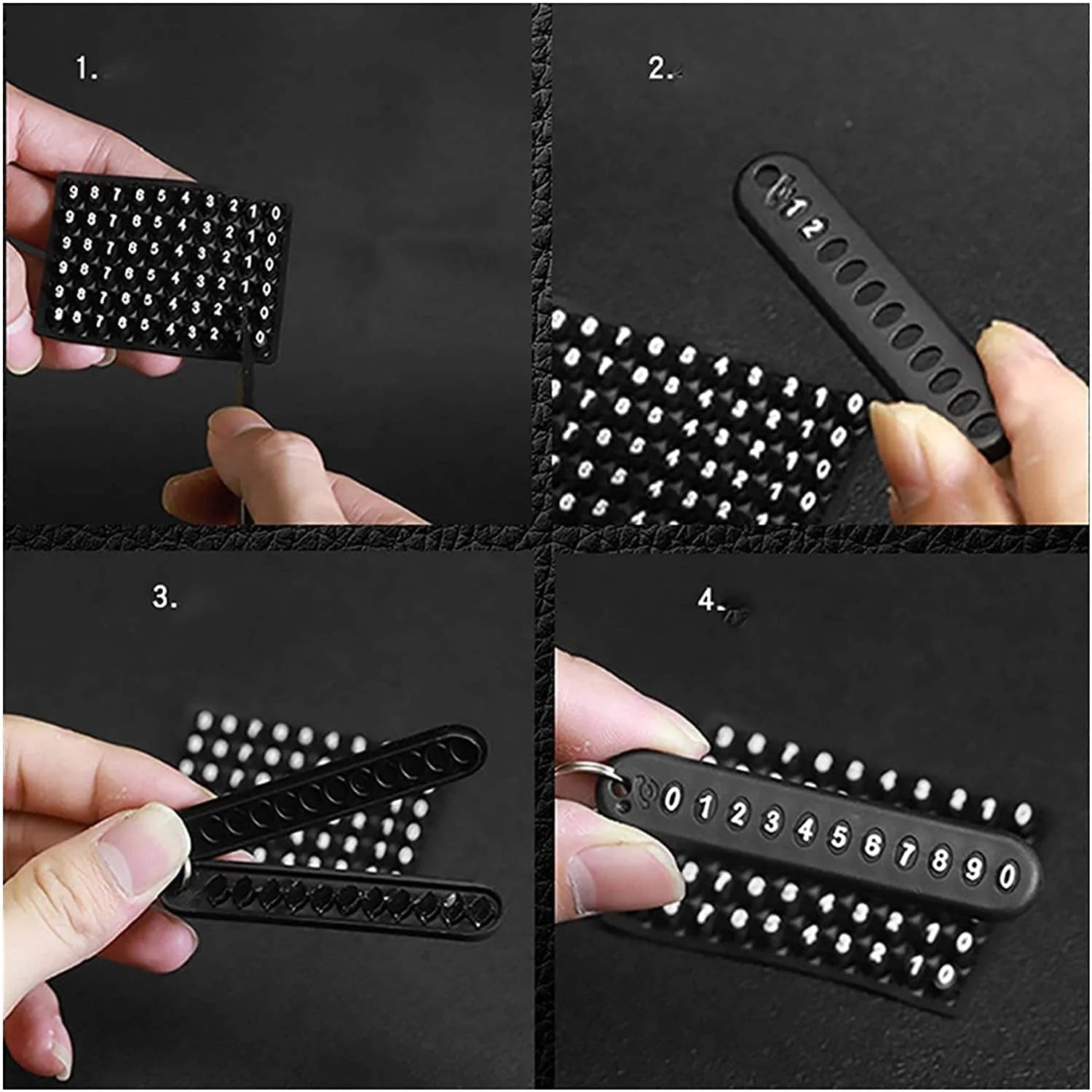 مادلية مفاتيح جلد بتعليقة لاضافة رقم تلفون في حالة الضياع جلد اسود خطاف رمادي غاق | اكسسوارات الرجال للرجال مادليات مادلية مفاتيح | amazingEGP