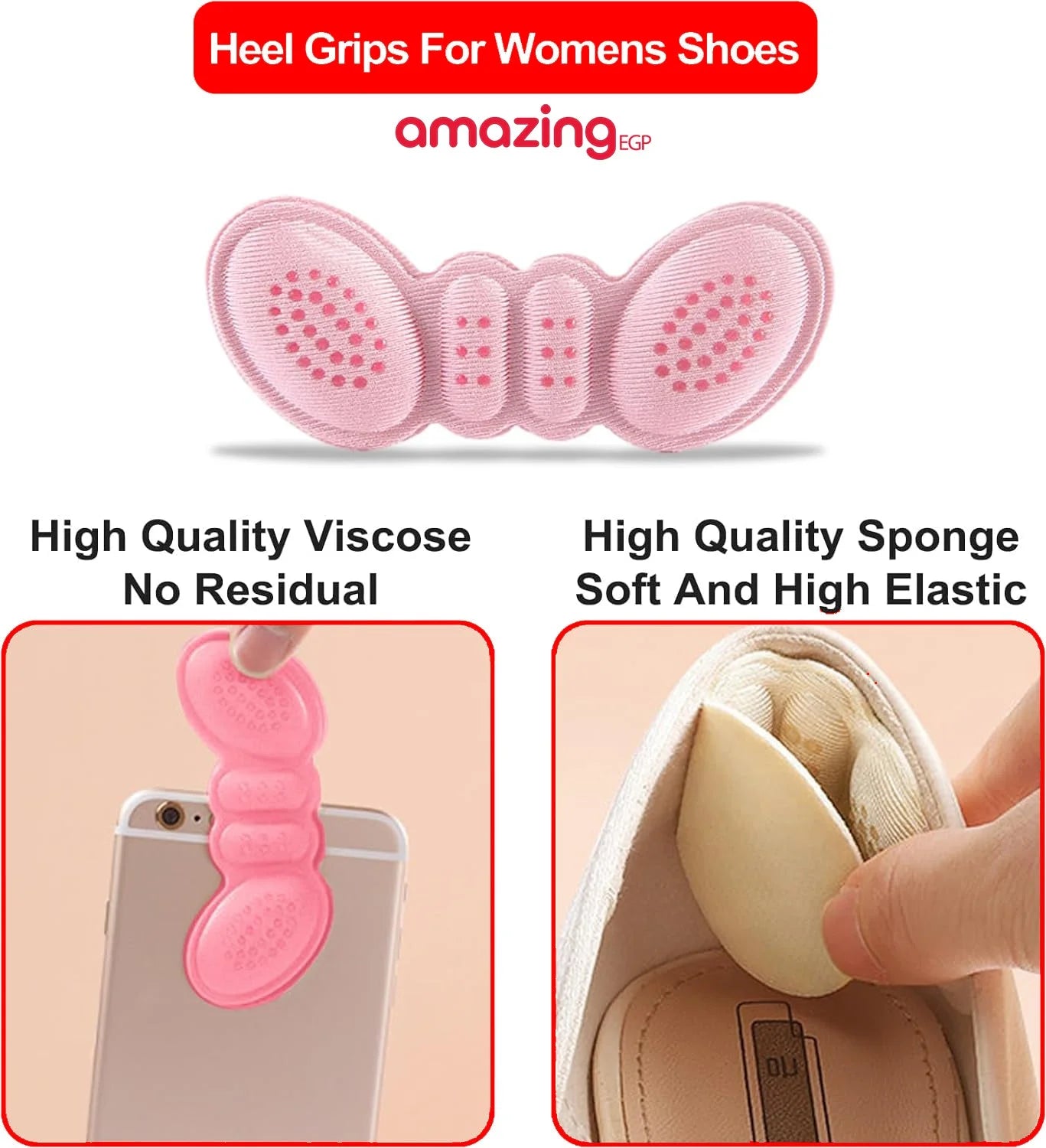واقيات الكعب مبطنه بحبيبات مقاومة للانزلاق ومناسبة للاحذية الكبيرة جدا وحشو الاحذية محسن للشعور بالراحة لجعل الأحذية أكثر إحكاما للنساء ذات الكعب العالي  3 مم زوجان وردي | الام القدم العناية بالقدم العناية_بالقدم حماية الكعب كعب كعب للنساء واقي واقي كعب |