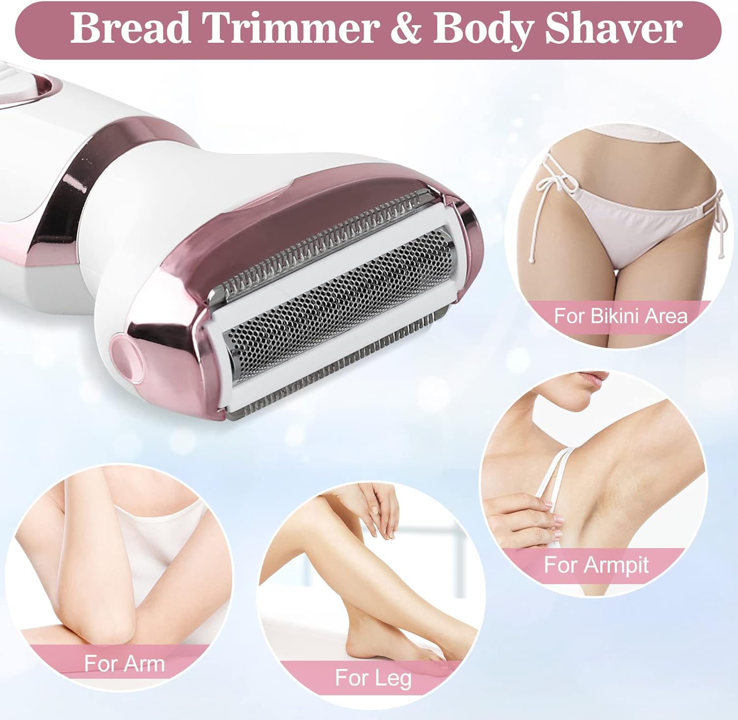 ماكينة حلاقة كهربائية للنساء 4 في 1، ماكينة حلاقة كهربائية للنساء 4 في 1، لتشذيب شعر الانف والحواجب والبيكيني واللحية ، ماكينة حلاقة لاسلكية محمولة وقابلة لاعادة الشحن للاستخدام الرطب والجاف