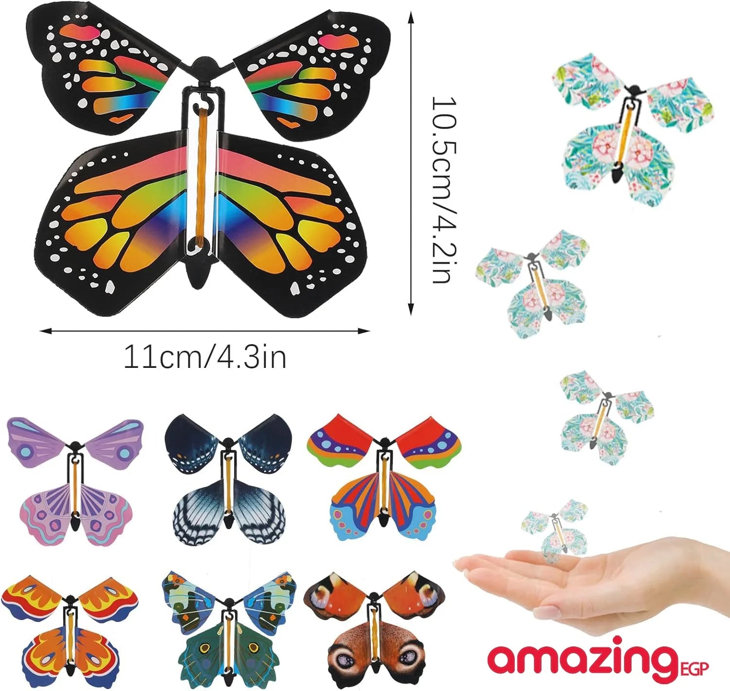 الفراشة الطائرة السحرية لعلب الهدايا العاب الجنية الطائرة بشريط مطاطي تعمل بالرياح على شكل فراشة طائرة لعبة فراشة للكتب وهدية مفاجأة لحفلات الزفاف واعياد الميلاد - 5 قطع | حفلات حفلات_عيد_الميلاد صندوق الهداية فراشاة فراشات المفاجئة فرشاة صندوق الهداية