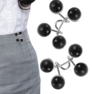 مشبك شدّ خصر للجينز قابل للتعديل – أزرار خصر فورية بدون خياطة، طقم 2 للبناطيل والتنانير | أسود