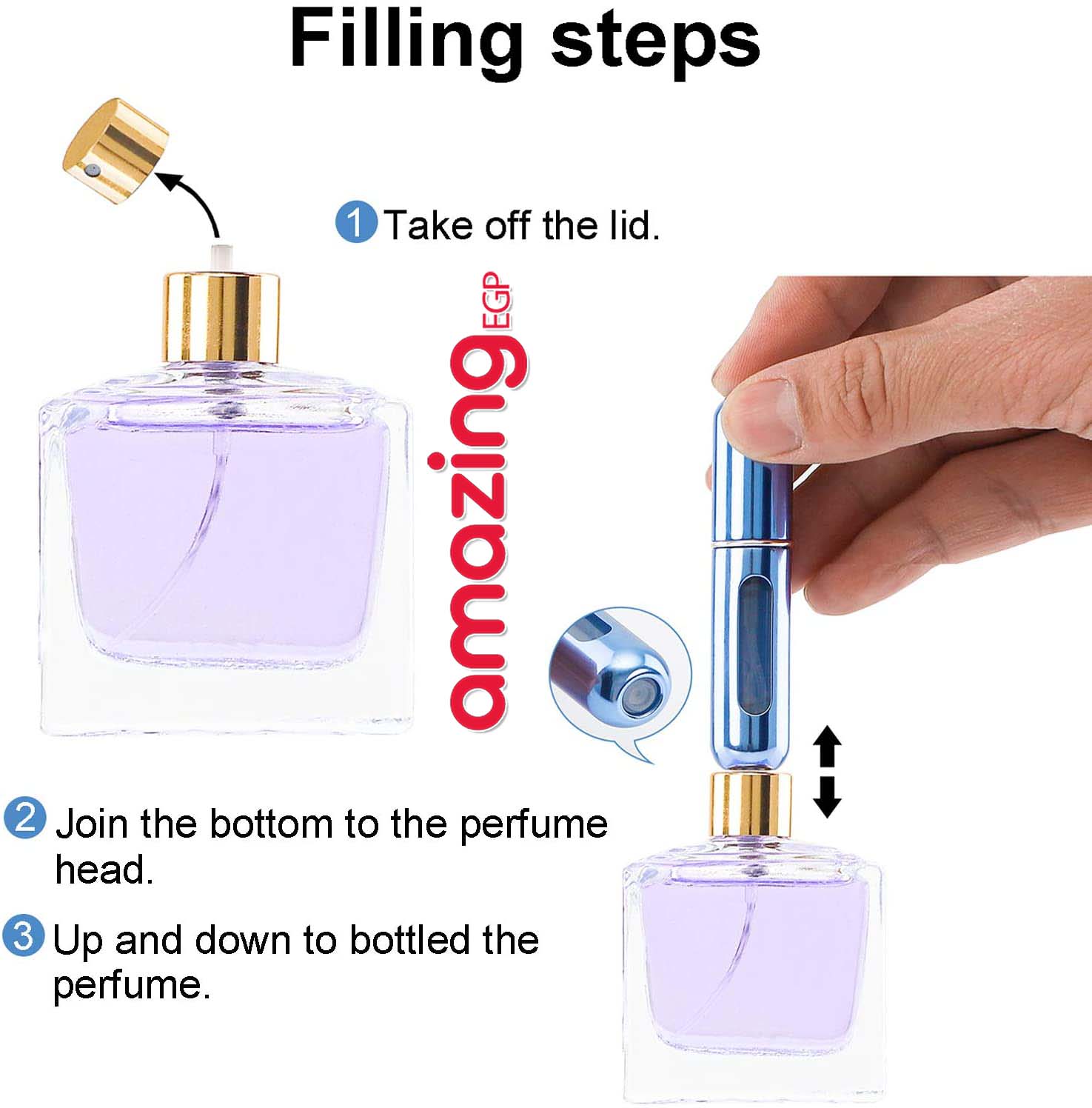 5ML إعادة الملء العطور البسيطة زجاجة رذاذ الألومنيوم رذاذ البخاخة السفر المحمولة زجاجة محمولة - فوشيا