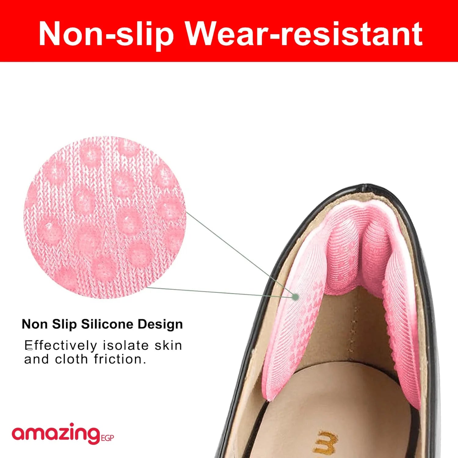 واقيات الكعب مبطنه بحبيبات مقاومة للانزلاق ومناسبة للاحذية الكبيرة جدا وحشو الاحذية محسن للشعور بالراحة لجعل الأحذية أكثر إحكاما للنساء ذات الكعب العالي  3 مم زوجان وردي | الام القدم العناية بالقدم العناية_بالقدم حماية الكعب كعب كعب للنساء واقي واقي كعب |