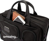 حقيبة لابتوب Alpha2 حقيبة لابتوب تنظيمية قابلة للتوسيع  أسود – 17 بوصة مع حزام كتف مبطن – جودة عالية راقية فاخرة - حقيبة لابتوب واغراض Luxury خفيفة، متينة، وأنيقة للجنسين  (TU9-B139)