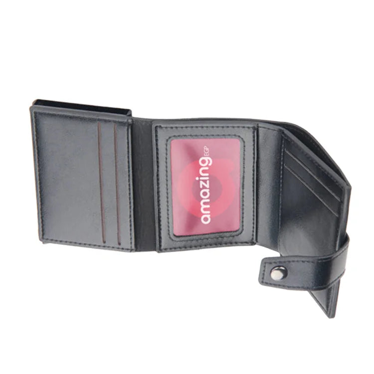 حامل بطاقات مع تقنية RFID - محفظة رجالية عالية الجودة من الجلد الأصلي محفظة ذكية نحيفة ورفيعة محفظة صغيرة هدية لحماية معلومات CC الخاصة بك بتقنية RFID | اسود| | الرجال جلد طبيعي محافظ محافظ نسائي محفظة محفظة رجالي محفظة كربون | amazingEGP