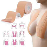 شريط لاصق القماشي لرفع الثدي شريط لاصق جيد التهوية وقابل لاعادة الاستخدام لاصقة مع شريط جيد التهوية لدعم الصدر والجسم لصدور الصدر الكبيرة مقاوم للماء والعرق | Boob Tape الثدي الكبير الصدر النساء برا حفالات حفالات موسيقية حمالات صدر رافع صدر لباس حفلات ملا