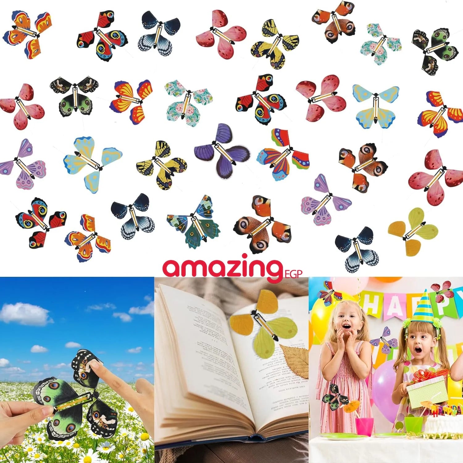 الفراشة الطائرة السحرية لعلب الهدايا العاب الجنية الطائرة بشريط مطاطي تعمل بالرياح على شكل فراشة طائرة لعبة فراشة للكتب وهدية مفاجأة لحفلات الزفاف واعياد الميلاد - 5 قطع | حفلات حفلات_عيد_الميلاد صندوق الهداية فراشاة فراشات المفاجئة فرشاة صندوق الهداية