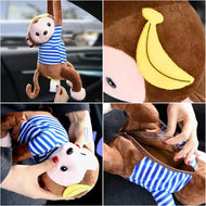 علبة مناديل ورقية بتصميم قرد مبتكر غطاء مناديل كرتوني صندوق مناديل ورقية لتخزين المناديل الورقية للسيارة والمنزل والحمام | السيارات تنظيف_السيارة سيارات سيارة عربيات علاقة كرسي كرسي السيارة لوازم سيارة منظم جاني | amazingEGP