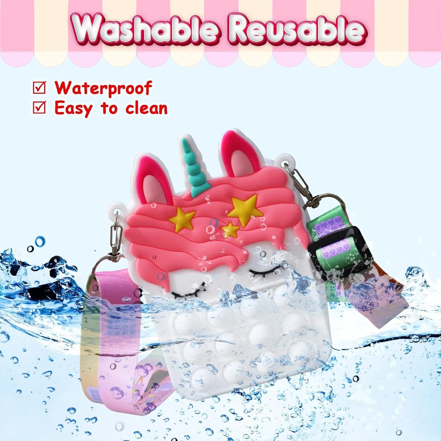 شنطة كتف بتصميم منبثق للنساء والبنات شنط كبيرة بنمط محفظة بتصميم منبثق شنطة انيقة مصنوعة من السيليكون بتصميم فقاعات حسية بطابع كرتوني - ابيض | pop it باب ات ببابت حقيبة شنطة علاقة حقيبة للأطفال حقيبة للاطفال | amazingEGP