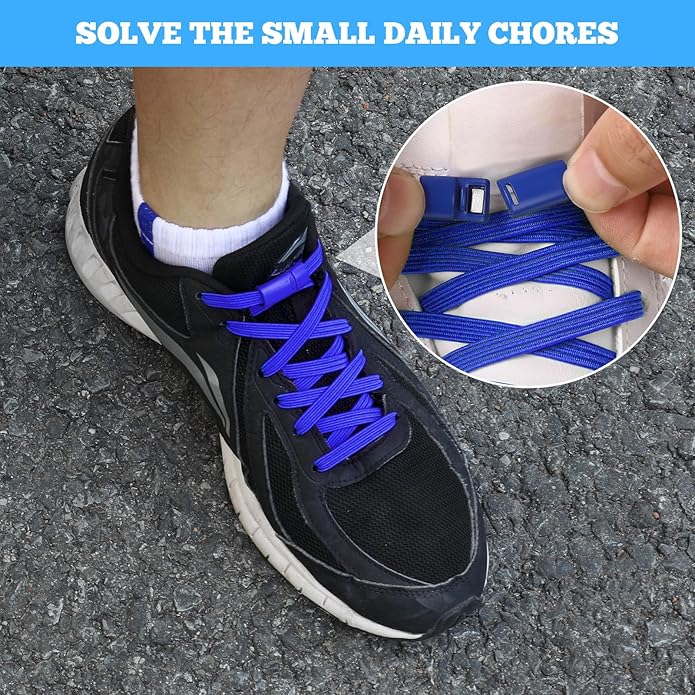 اربطة حذاء استك بدون ربط  للجري والرياضات النشطة  للاطفال والكبار وكبار السن مقاس واحد - أبيض T9-1-White -B