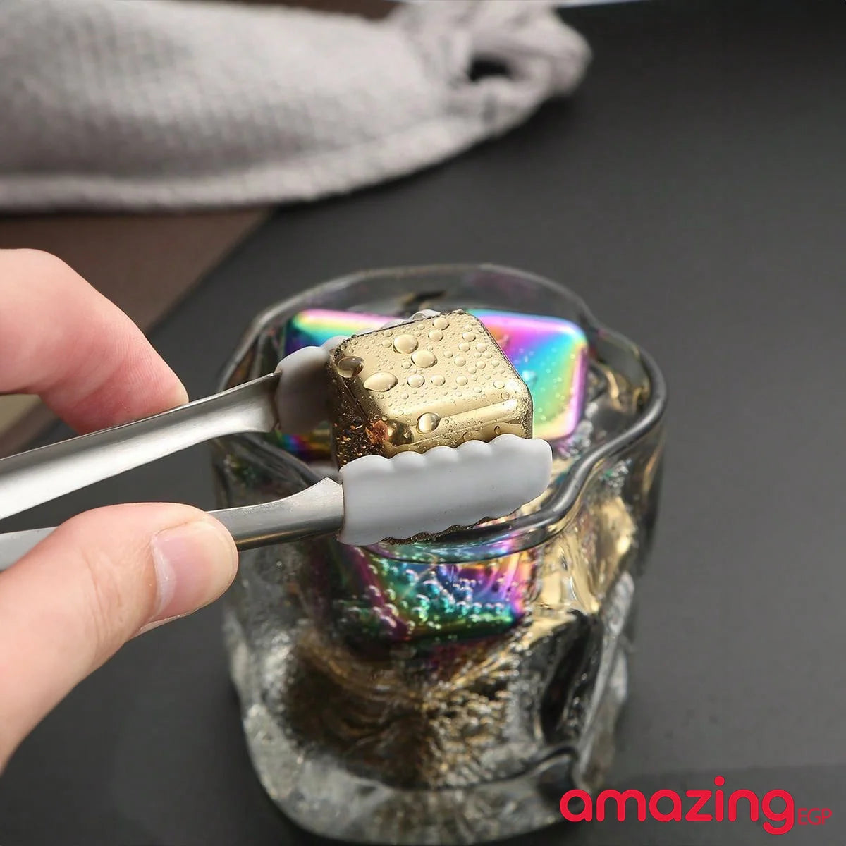 مكعبات ثلج من الستانلس ستيل النقي السريعة التجميد  احجار ثلج من الستانلس ستيل قابلة لاعادة الاستخدام - احجار تبريد لمشروباتك المفضلة - احجار معدنية قابلة لاعادة الاستخدام بمشبك  8 قطع | البوربون المكتب تبريد تبريد المشروبات ثلج خمرة ديكور_منزل رمضان مكعبا