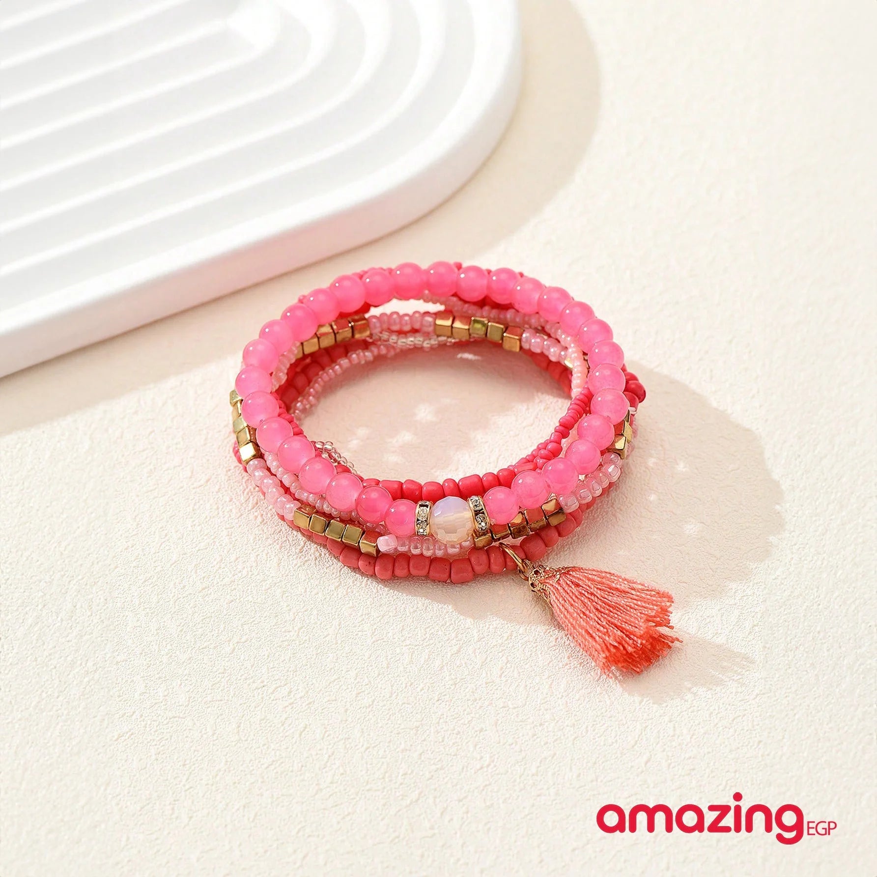 سوار للجنسين إسورة مضفرة سوار مطرز الموضة الراتنجات الاصطناعية بتعليقة شرابة للنساء الزخرفة اليومية أسورة منسوجة زخرفة اليدوية - 9قطعاتطقم بينك | اساور اساور كاحل اساور_للنساء اسورة اكسسوارات الرجال جلد طبيعي جلد_طبيعي سوار | amazingEGP