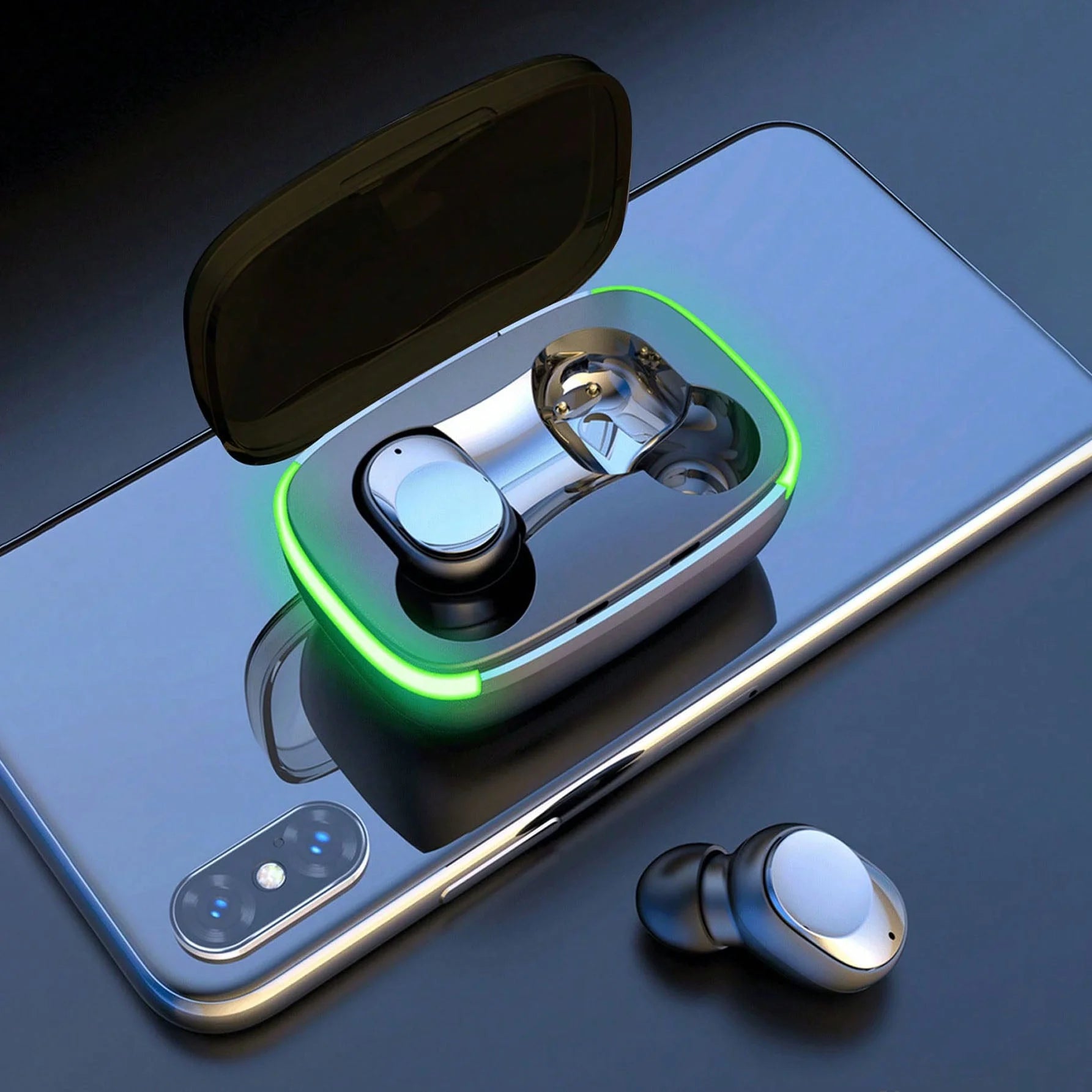 سماعة رأس لاسلكية رياضية سماعة رأس رياضية مضادة للماء صوت ستيريو مع إلغاء الضوضاء موسيقى ستيريو هاي فاي للهاتف المحمول مع ميكروفون متوافق مع معظم انظمة الجوالات | airpods ايربودز سماعات سماعة رياضية موبيل | amazingEGP