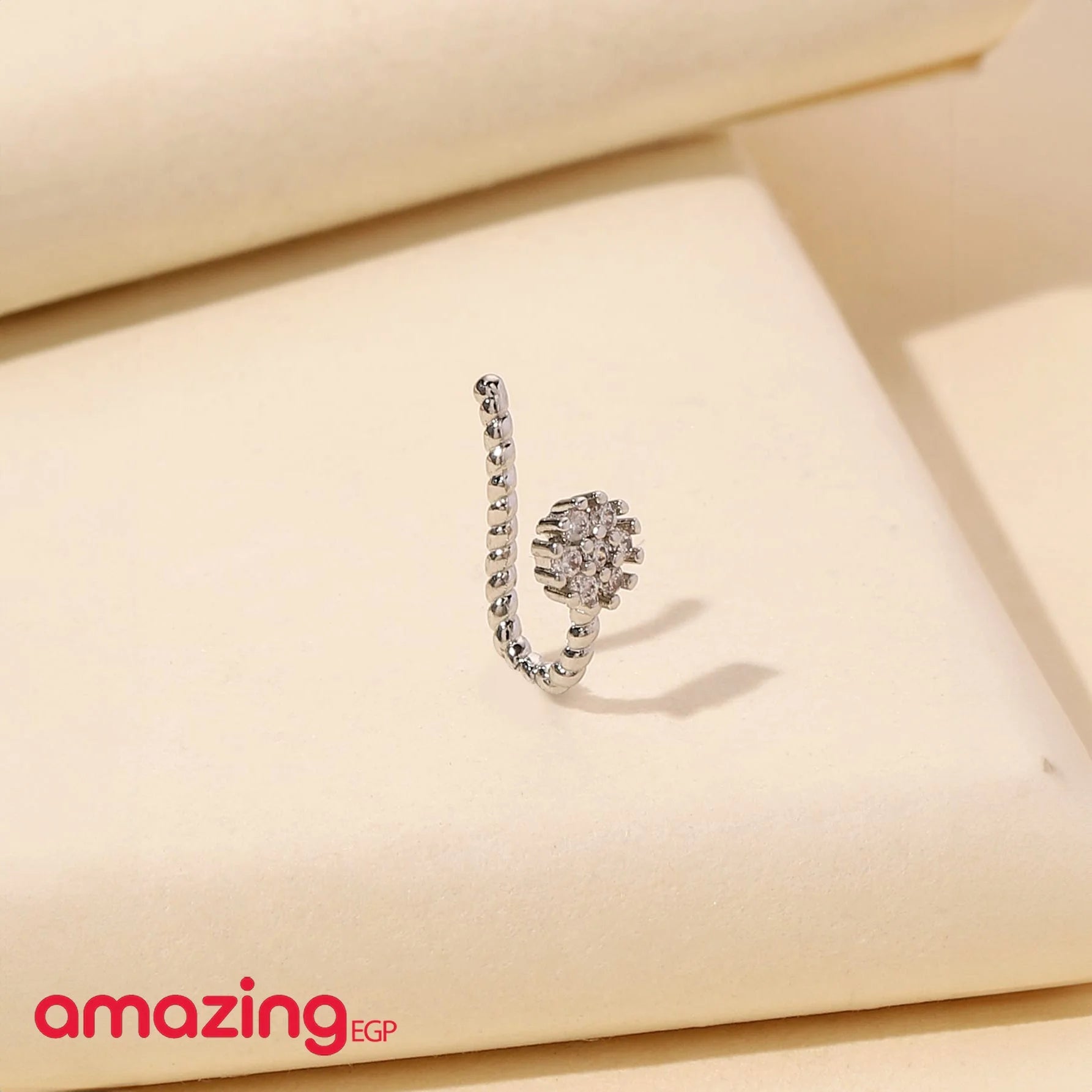 بيرسنج أنف حلقة أنف بدون اخرام من الفولاذ المقاوم للصدأ لا تسبب الحساسية لا حاجة للخرم مكعب زركونيا مزخرف بزهر حلية أنف نحاس كريستال البونك غير مثقوبة للرجال والنساء تثبت بدون خرم | Copper Nose Cuff Copper اقراط انف بدون ثقوب بدون خرم بيرسنج حلقة أنف غير