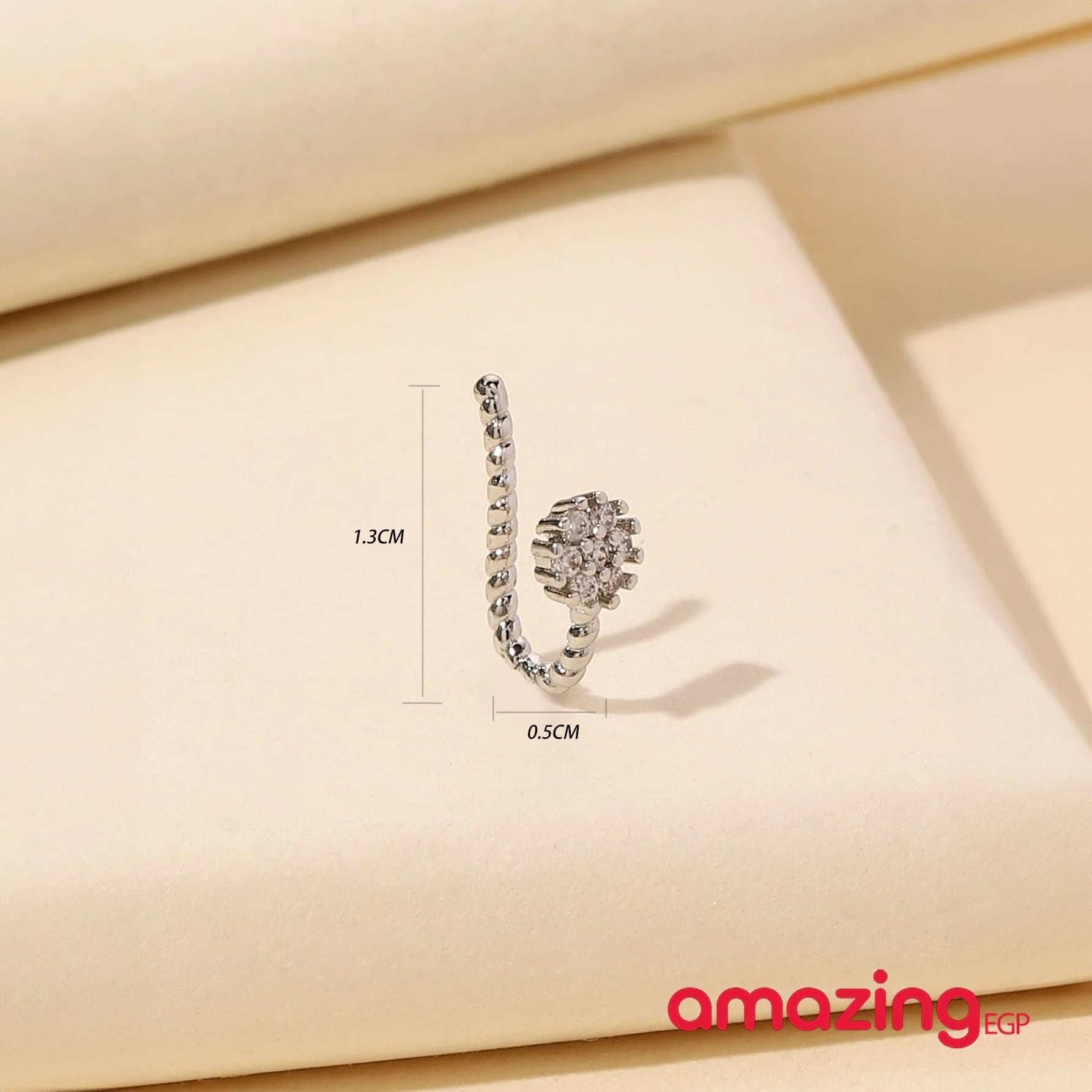 بيرسنج أنف حلقة أنف بدون اخرام من الفولاذ المقاوم للصدأ لا تسبب الحساسية لا حاجة للخرم مكعب زركونيا مزخرف بزهر حلية أنف نحاس كريستال البونك غير مثقوبة للرجال والنساء تثبت بدون خرم | Copper Nose Cuff Copper اقراط انف بدون ثقوب بدون خرم بيرسنج حلقة أنف غير