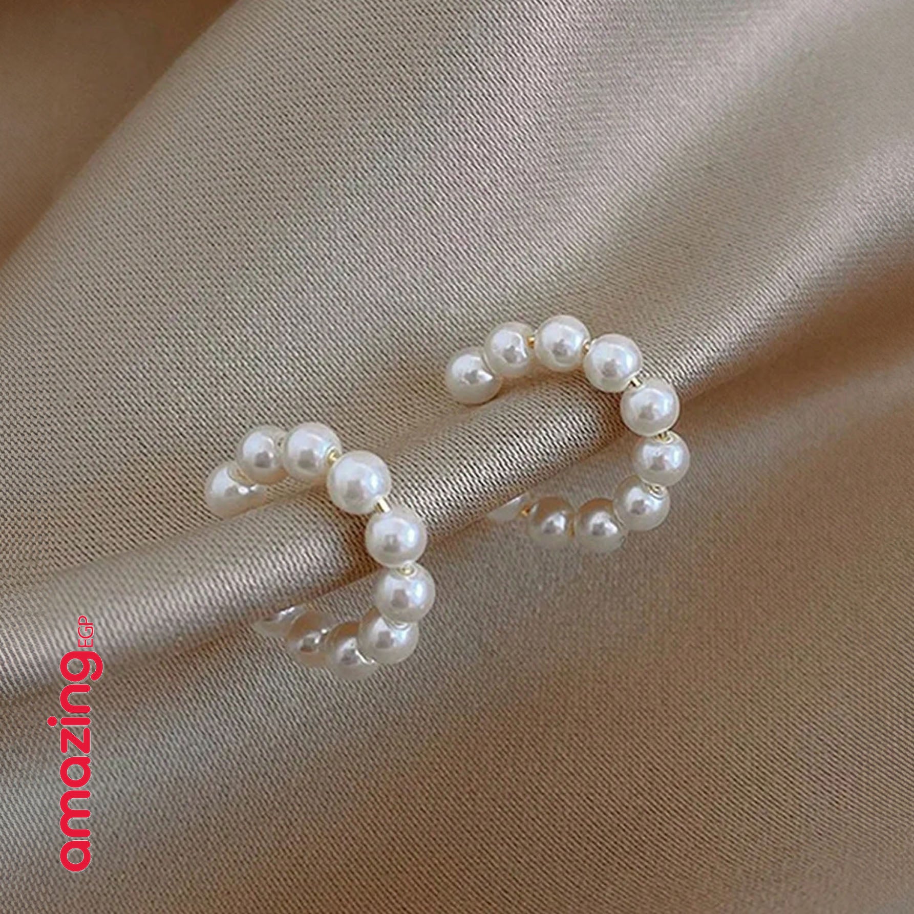 زوج من أقراط وصل الأذن المزيفة بالخرز بدون ثقب ذهبية على شكل حرف C للنساء المقاوم للصدأ لا تسبب الحساسية أقراط متدلية فاخرة مرصعة بالزركونات للنساء