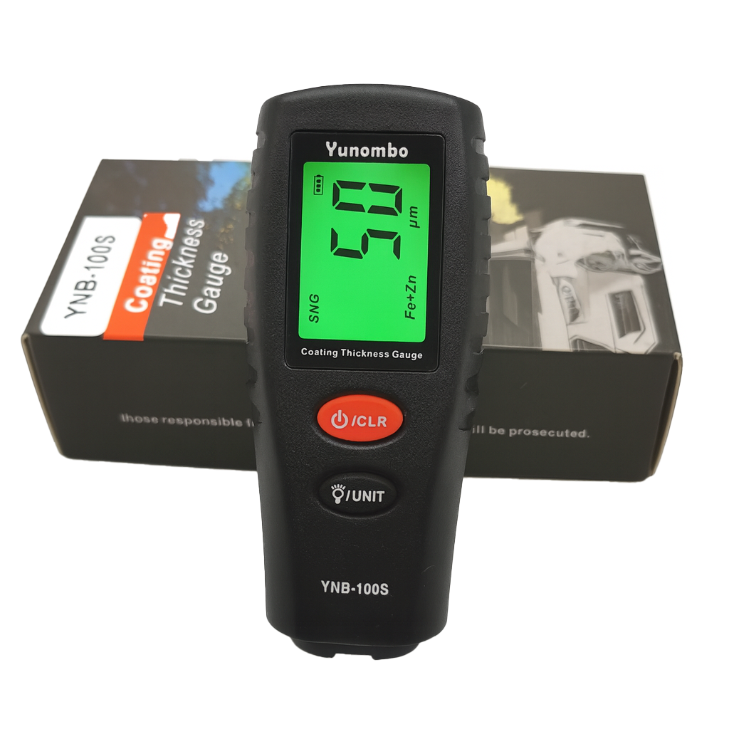 مقياس سمك الطلاء الرقمي لاختبار سمك الطلاء للسيارات والسيارات المستعملة، مقياس سماكة طلاء السيارات YNB-100S – شاشة LCD مضيئة وقياس دقيق - YNB-100S
