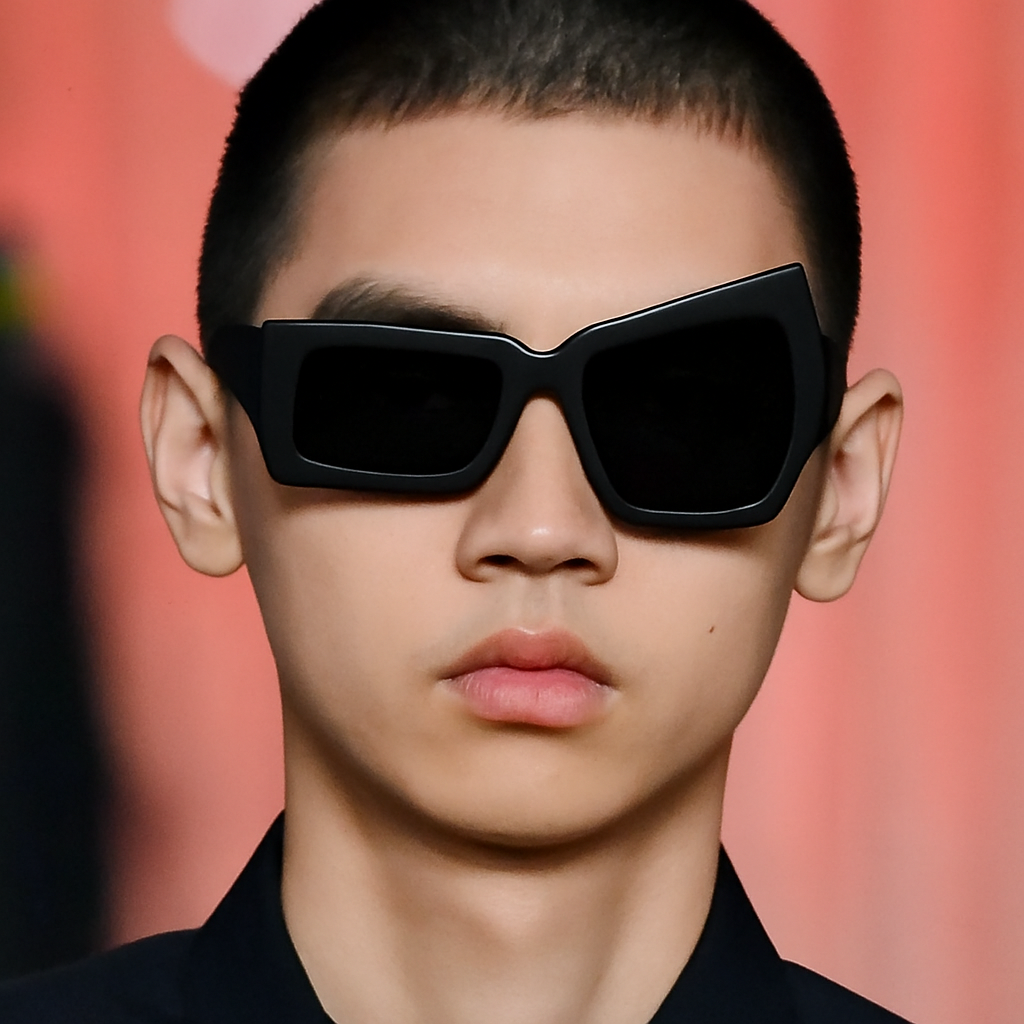 نظارة مربّعة غير متماثلة – أسود أوفر سايز | تصميم فريد ستيمبانك/حفلات مصممة بشكل أنيق، نظارات شمسية كبيرة الحجم باللون الأبيض للنساء و الرجال، نظارات ستيم بانك فريدة | أسود