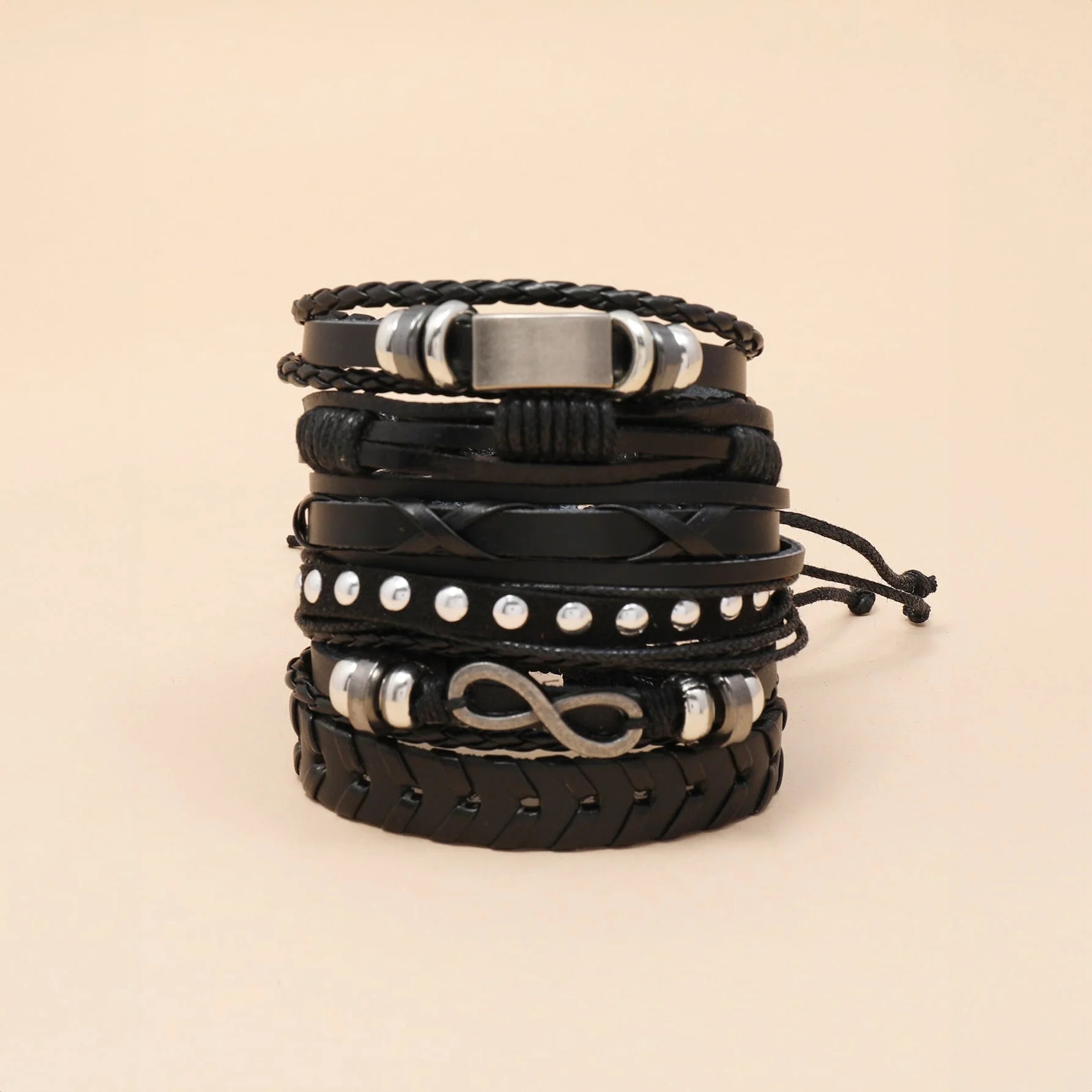 مجموعة من سوار مضفور للرجال سوار تفاصيل نجم بتفاصيل منسوج - 5 قطع | اساور اساور كاحل اسورة اكسسوارات الرجال حظاظات حظاظة سوار للرجال | amazingEGP