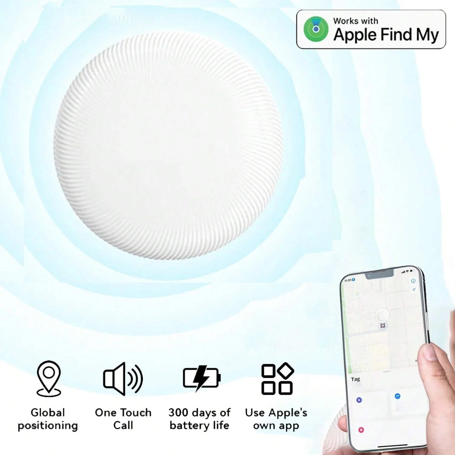 جهاز تعقب GPS صغير للمفاتيح المحفظة الأمتعة والحيوانات الأليفة يعمل مع Apple Find My بطارية تدوم سنتين قابلة للتغيير ولا يحتاج شريحة | air tag find my GPS ابل اير تاج تتبع تتبع الحقائب تجسس تسجيل صوت جهاز تتبع جهاز تجسس جهاز_تتبع حماية الاطفال ساعة ابل ضد