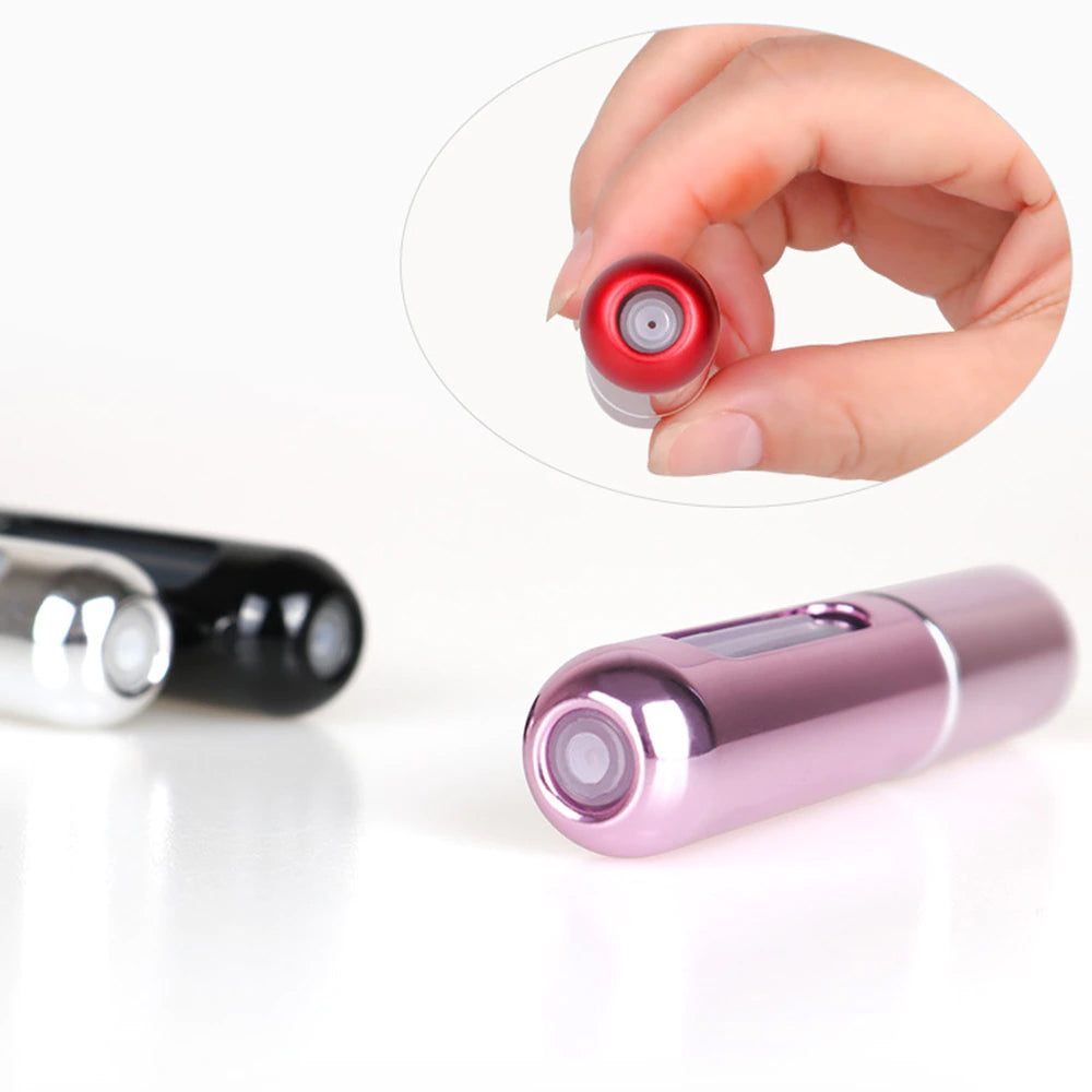 5ML إعادة الملء العطور البسيطة زجاجة رذاذ الألومنيوم رذاذ البخاخة السفر المحمولة زجاجة محمولة - اخضر(Copy)