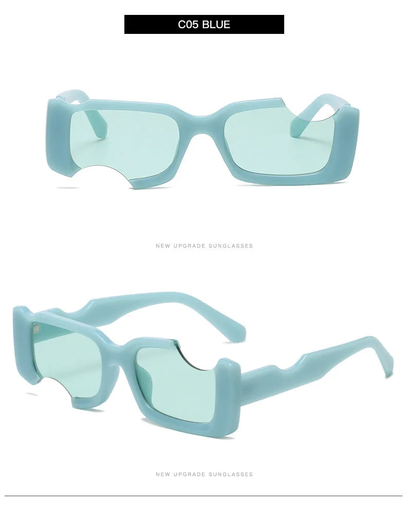 نظارات شمسية غير منتظمة صغيرة مستطيلة للنساء والرجال - ازرق سماوي | نظارات نظارة نظارة_شمسية | amazingEGP