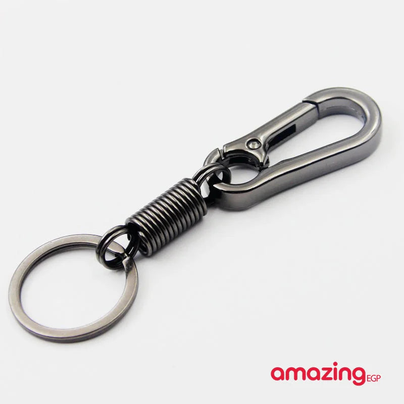 مادلية مفاتيح شكل سلسلة المفاتيح  مع خطاف ملحق مفتاح سلسلة حامل المفتاح بسيط قوي هدية - خطاف اسود | خصومات | amazingEGP