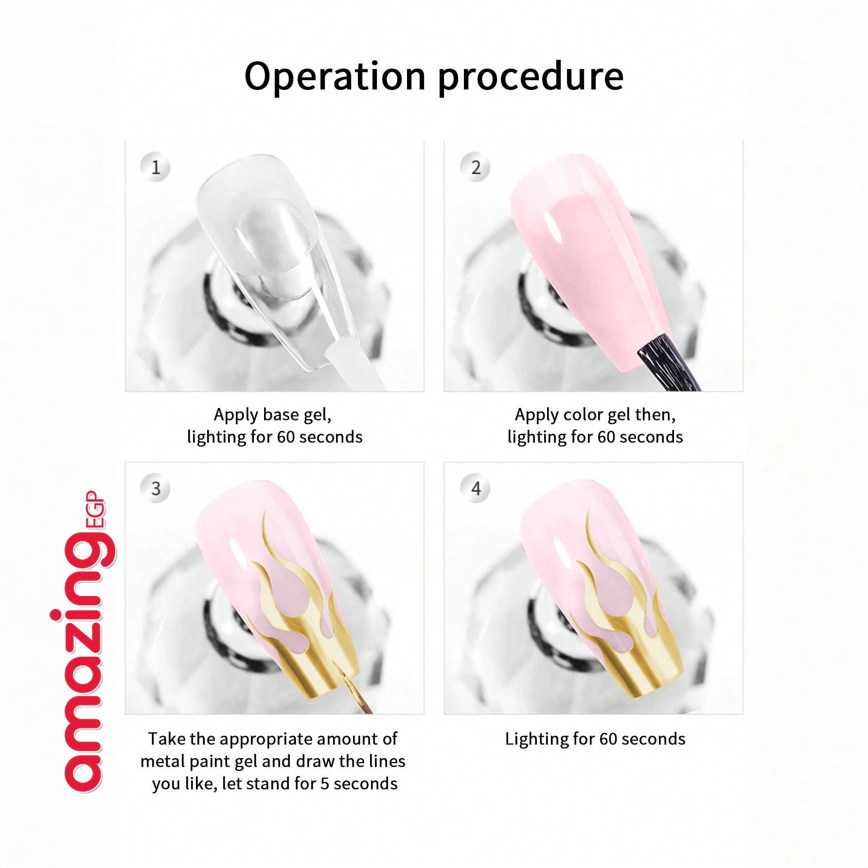 طلاء أظافر جلي جل سائل لامع للمعدن المرآة - 8 جرام | ألوان ذهب، فضة، وذهب وردي | تصميم ثلاثي الأبعاد ومثالي لصالونات الأظافر - ذهبي