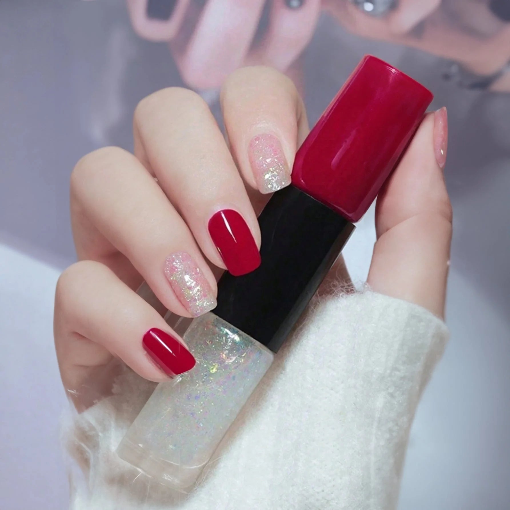 طلاء أظافر جلي لا يحتاج إلى المعجون مانيكير يتميز باللمعان مجموعة فن الأظافر الجميلة كهدية للنساء والفتيات يدوم طويلا - الأحمر | اظافر قصيرة اظافر مستعارة الاظافر العناية بالاظافر العناية بالايدي المنيكير جهاز الاظافر جيل الاظافر طلاء أظافر للاظافر مون