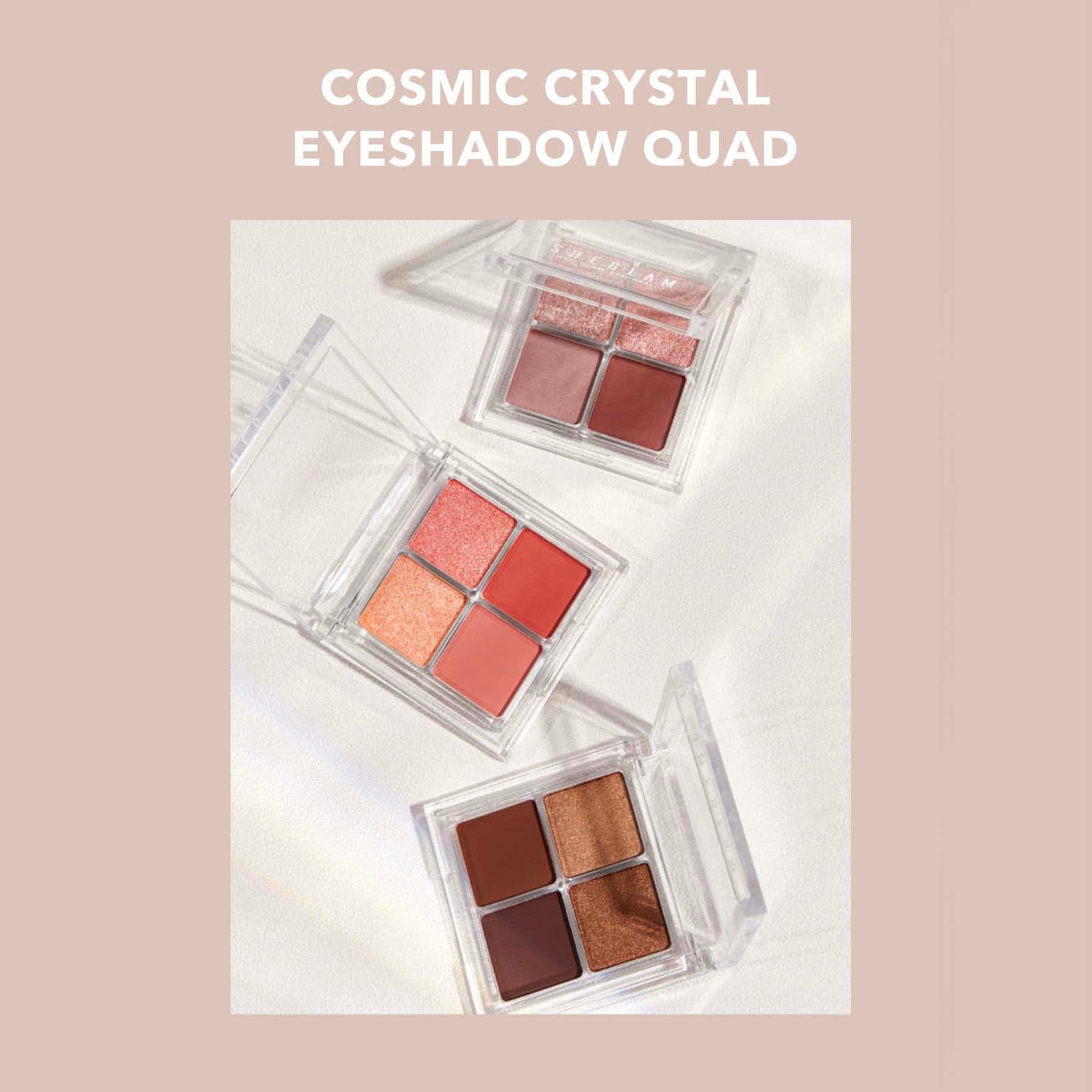 SHEGLAM ظلال عيون رباعية قابلة للمزج مع لمسات نهائية معدنية ولامعة، تركيبة كريمية مخملية مصطبغة، باليت ظلال عيون رباعية الاتجاهات -   Higher Self