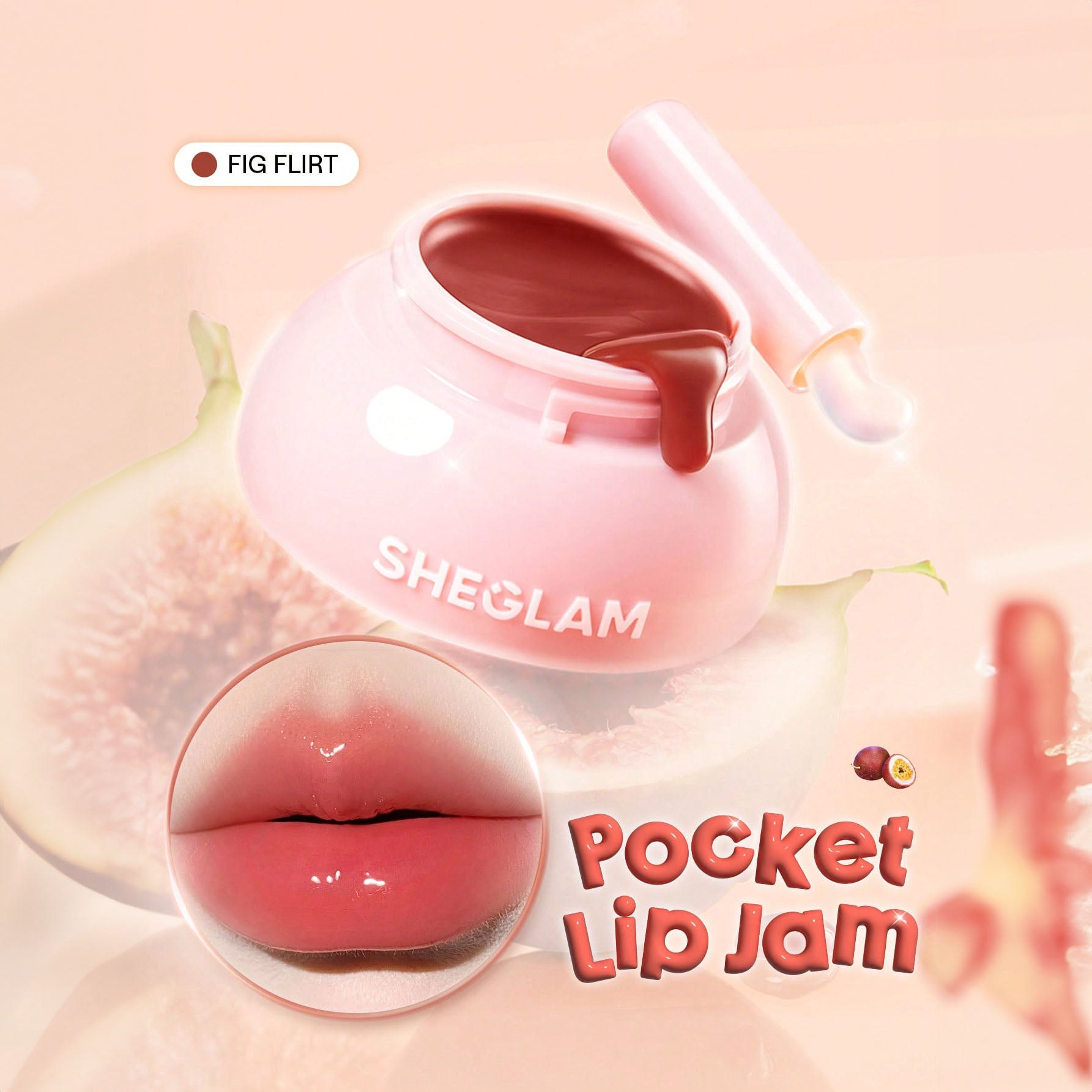 SHEGLAM ملمع شفاه لامع مثالي  بلسم شفاه  Hydra Jelly Pocket – بتركيبة مرطبة ولمسة لامعة | Fig Flirt