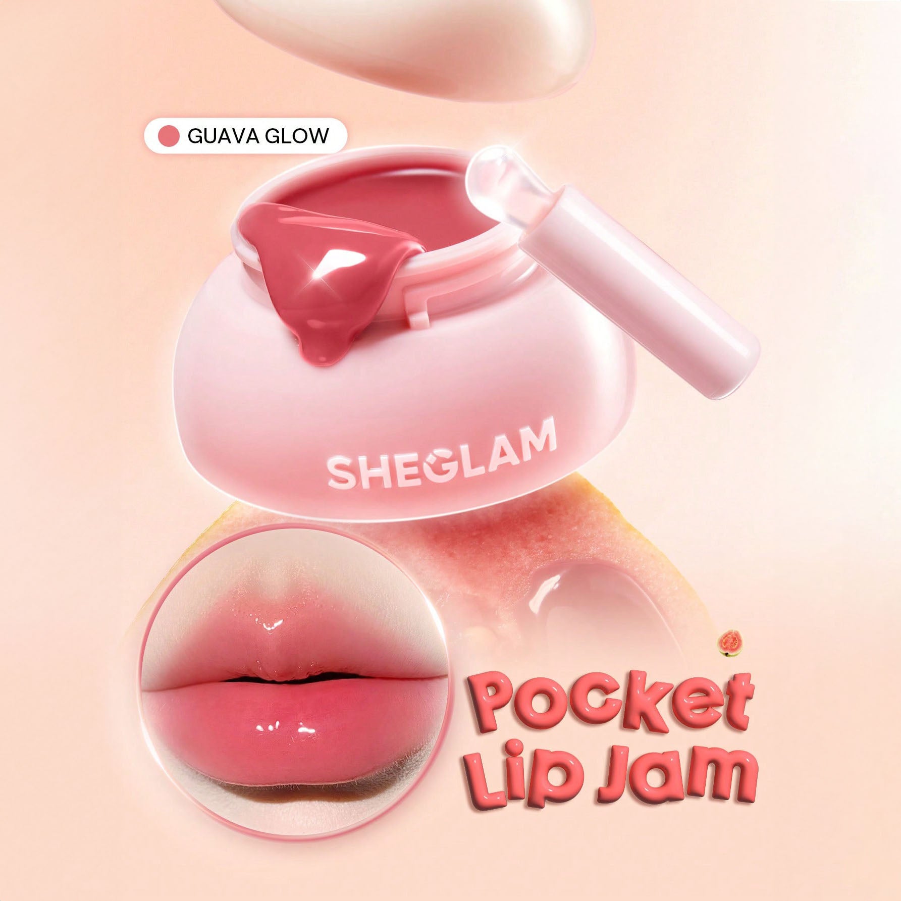 SHEGLAM ملمع شفاه لامع مثالي  بلسم شفاه  Hydra Jelly Pocket – بتركيبة مرطبة ولمسة لامعة | Guava Glow