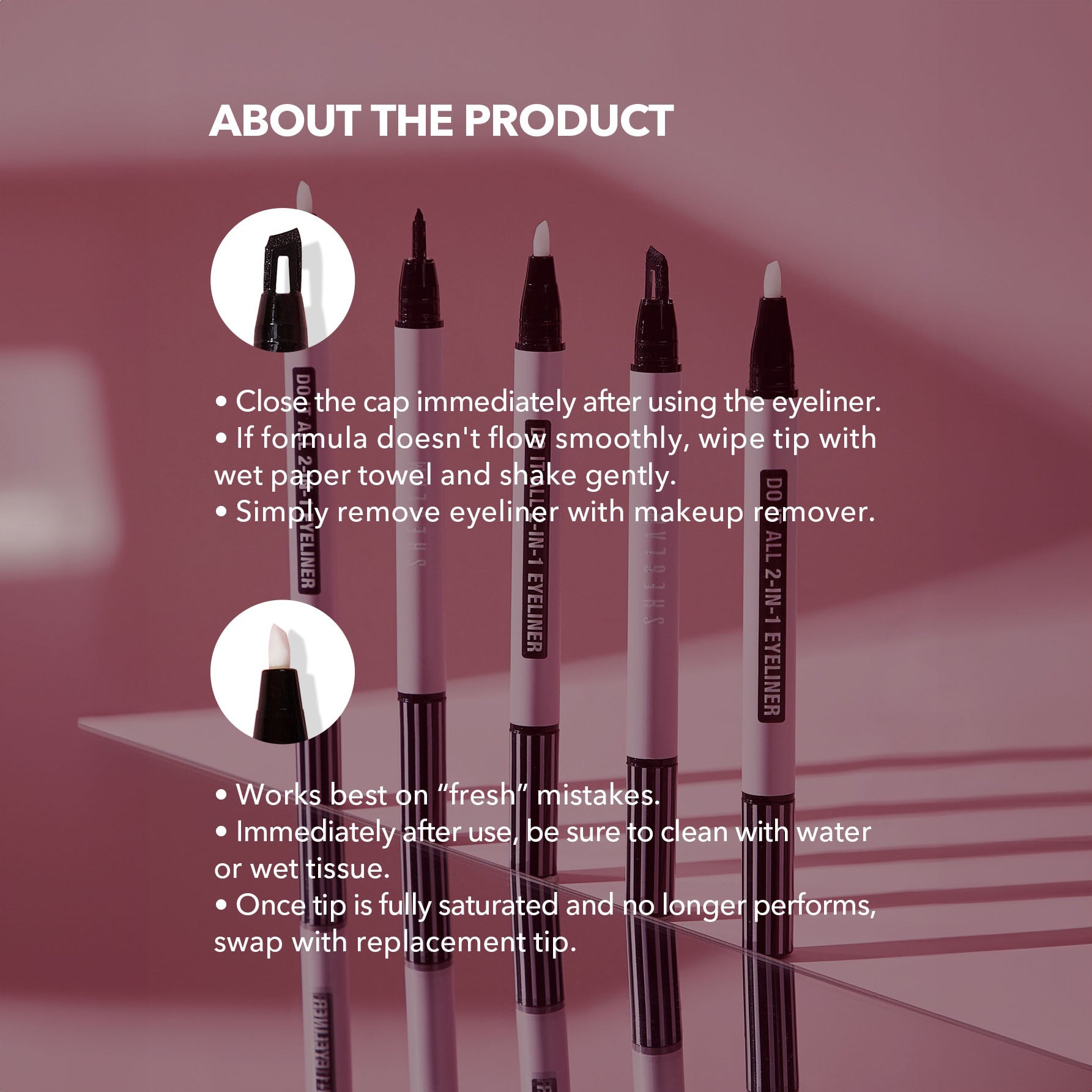 SHEGLAM ايلاينر 2 في 1 قلم تحديد العيون  محدد عيون مزدوج تدوم طويلًا مقاومة للماء ماكياج عطلات - Do It All