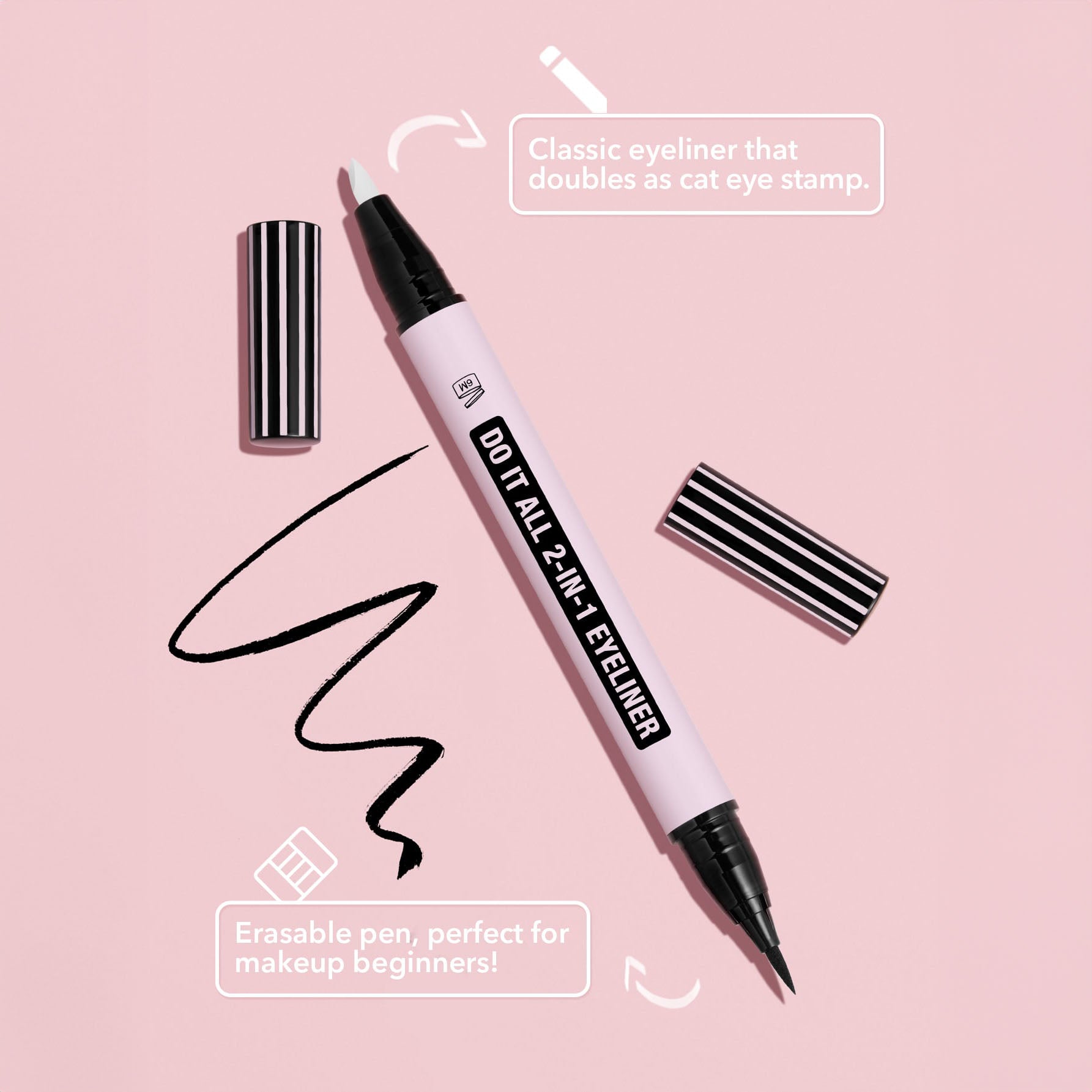 SHEGLAM ايلاينر 2 في 1 قلم تحديد العيون  محدد عيون مزدوج تدوم طويلًا مقاومة للماء ماكياج عطلات - Do It All