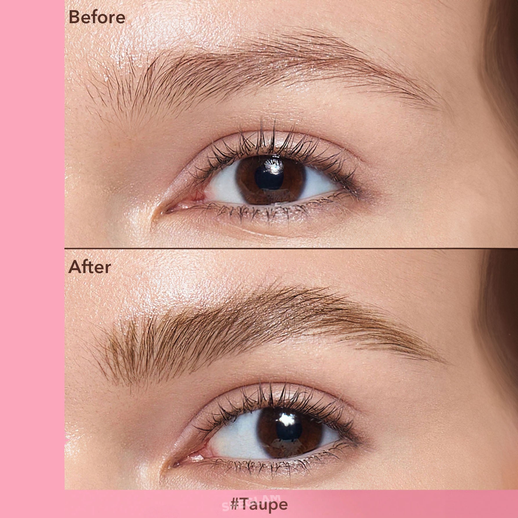 SHEGLAM فرشاة وجيل تحديد الحواجب - لإطلالة طبيعية تدوم طوال اليوم - مقاوم للماء وثابت طويلًا، تركيبة غنية لتحديد الحواجب، مثالي للمكياج - Taupe