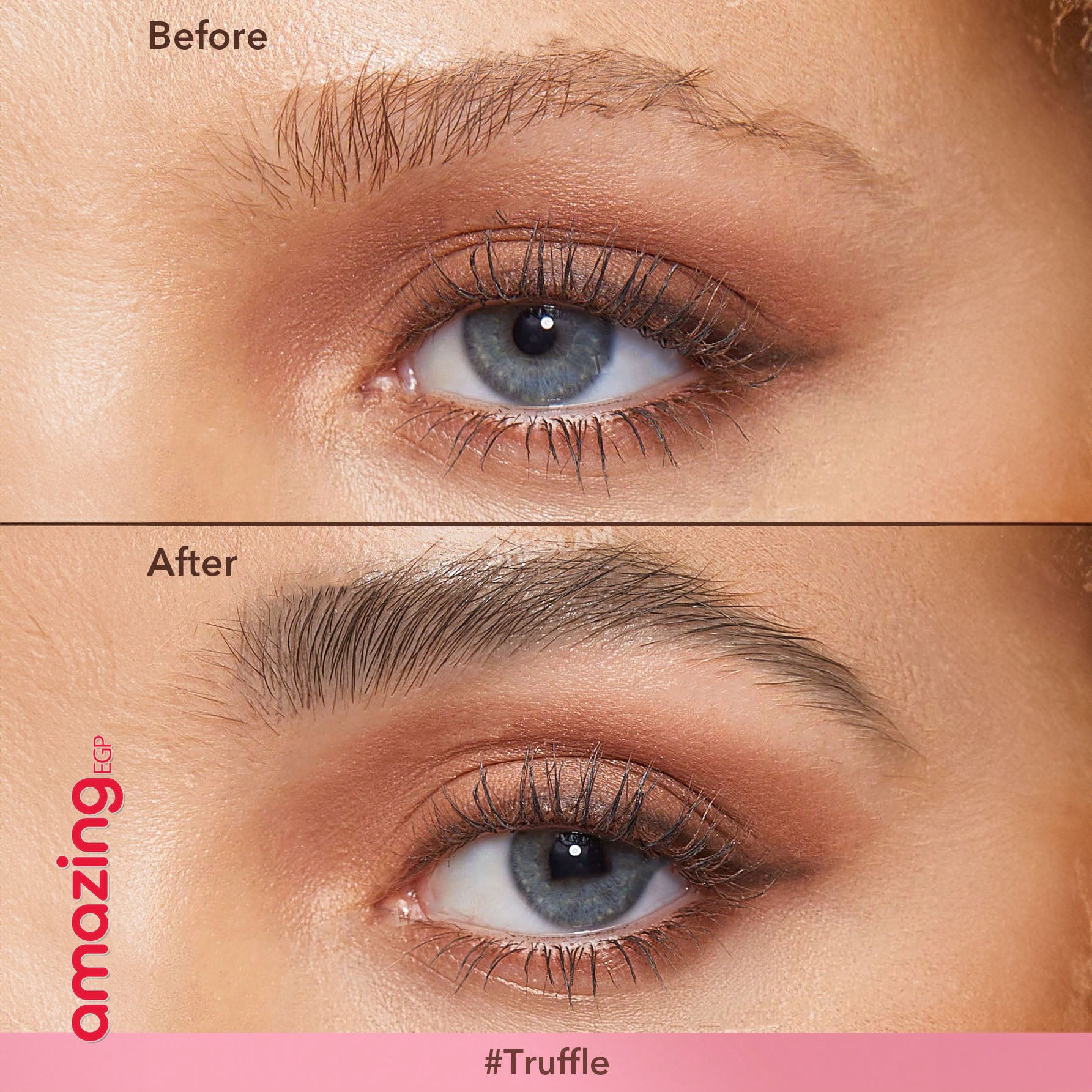 SHEGLAM فرشاة وجيل تحديد الحواجب - لإطلالة طبيعية تدوم طوال اليوم - مقاوم للماء وثابت طويلًا، تركيبة غنية لتحديد الحواجب، مثالي للمكياج - Truffle