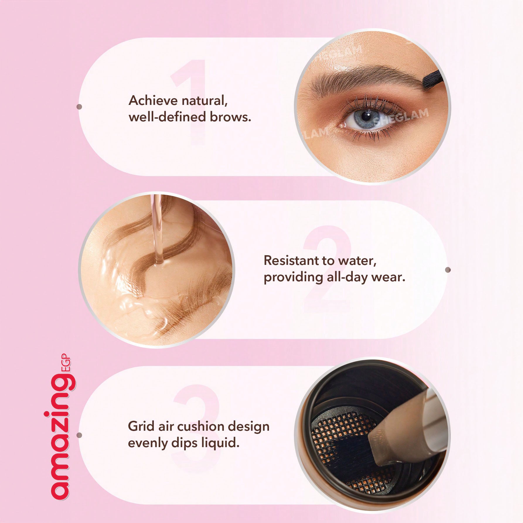 SHEGLAM فرشاة وجيل تحديد الحواجب - لإطلالة طبيعية تدوم طوال اليوم - مقاوم للماء وثابت طويلًا، تركيبة غنية لتحديد الحواجب، مثالي للمكياج - Truffle