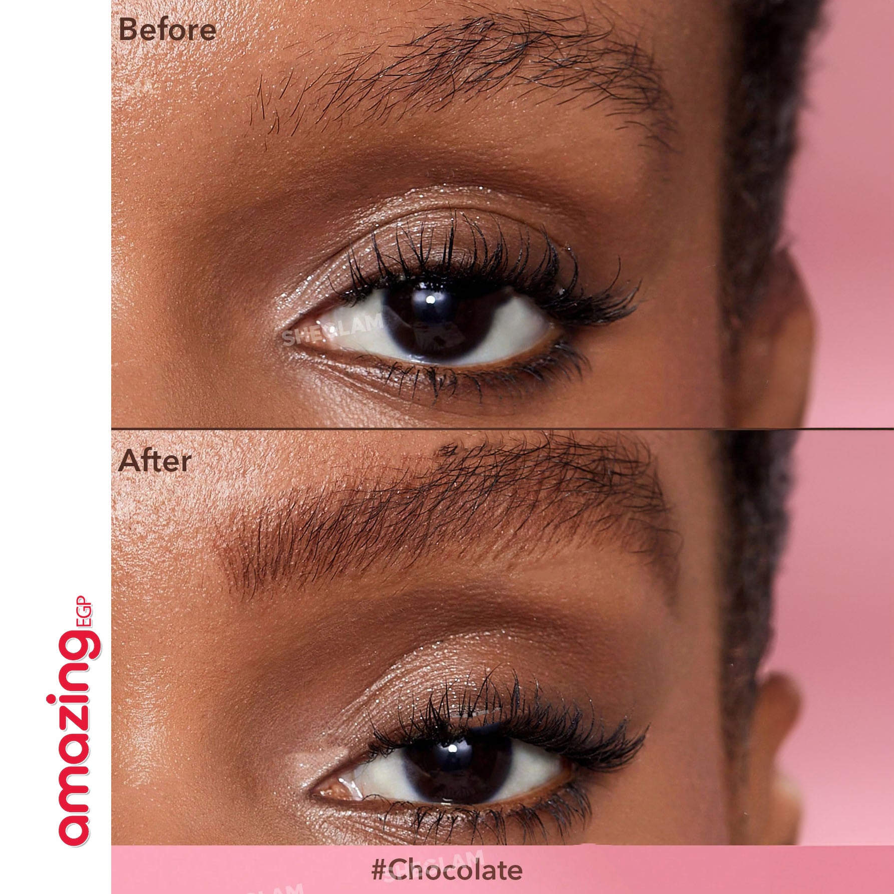 SHEGLAM فرشاة وجيل تحديد الحواجب - لإطلالة طبيعية تدوم طوال اليوم - مقاوم للماء وثابت طويلًا، تركيبة غنية لتحديد الحواجب، مثالي للمكياج - Chocolate