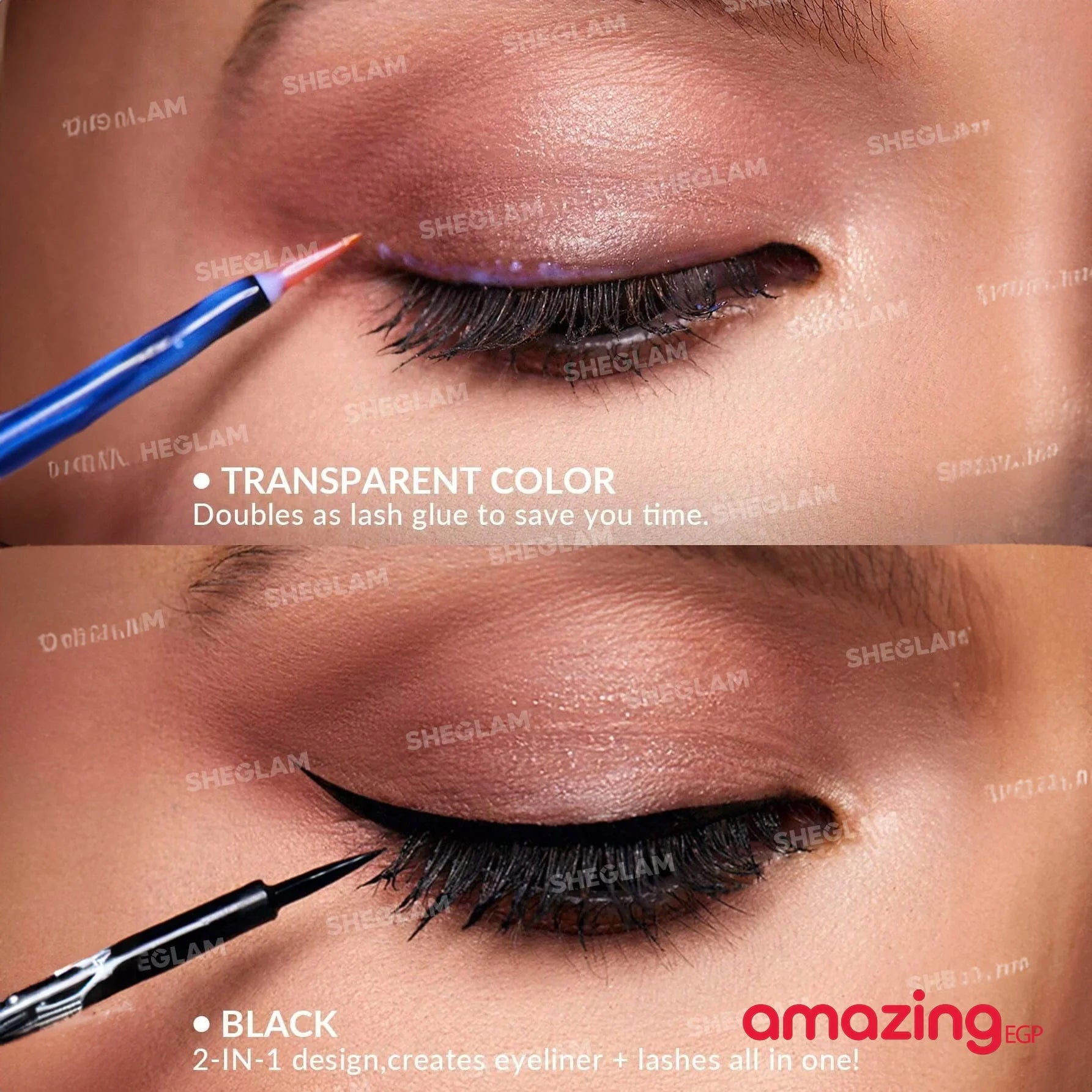 SHEGLAM لاصق رموش  خال من اللاتكس - أسود | SHEGLAM shein الرموش ايشادو رموش شى ان شى كلام ظل عيون فرشاة ماسكارا مستحضرات التجميل مسكارا مكياج ميكياج | amazingEGP