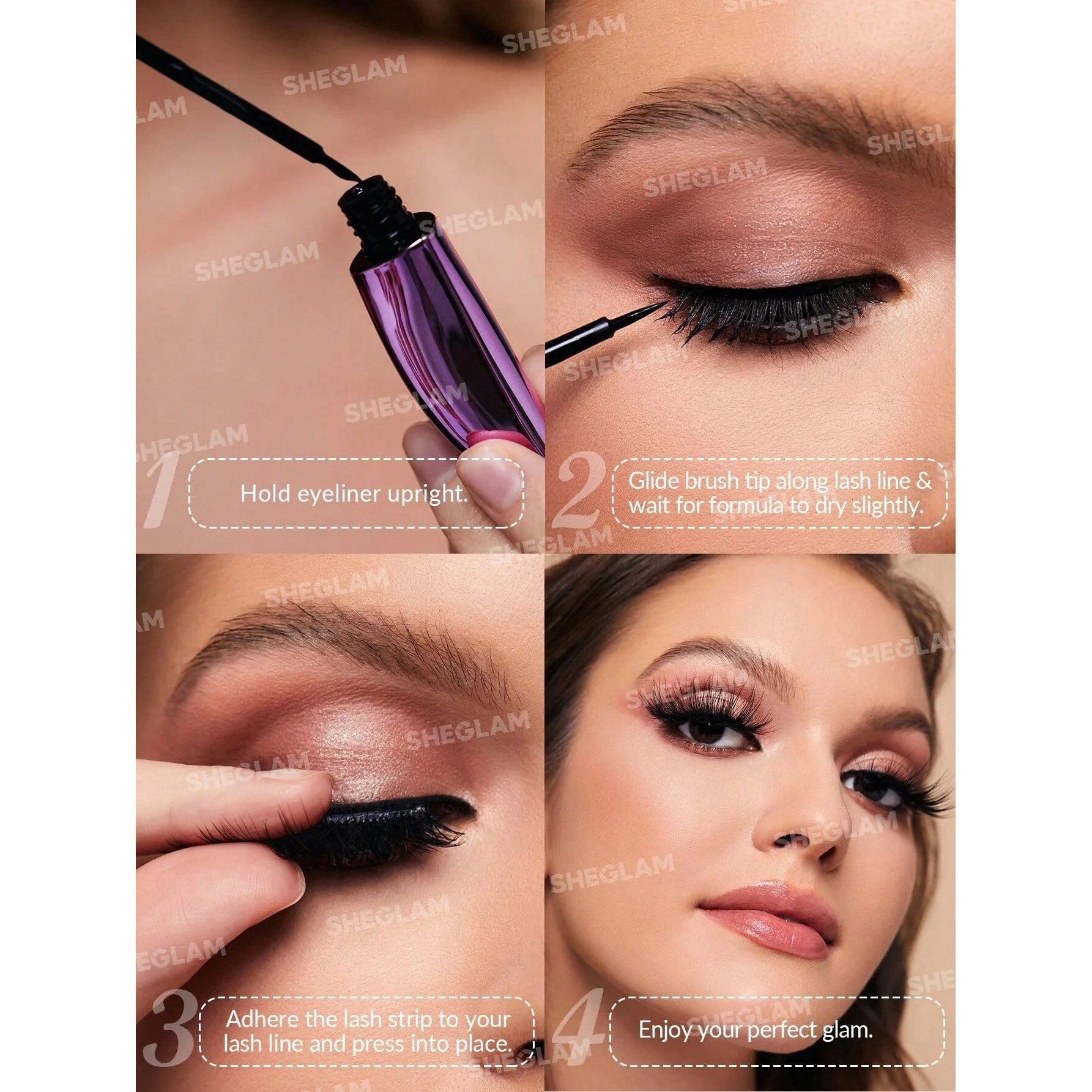 SHEGLAM لاصق رموش  خال من اللاتكس - أسود | SHEGLAM shein الرموش ايشادو رموش شى ان شى كلام ظل عيون فرشاة ماسكارا مستحضرات التجميل مسكارا مكياج ميكياج | amazingEGP