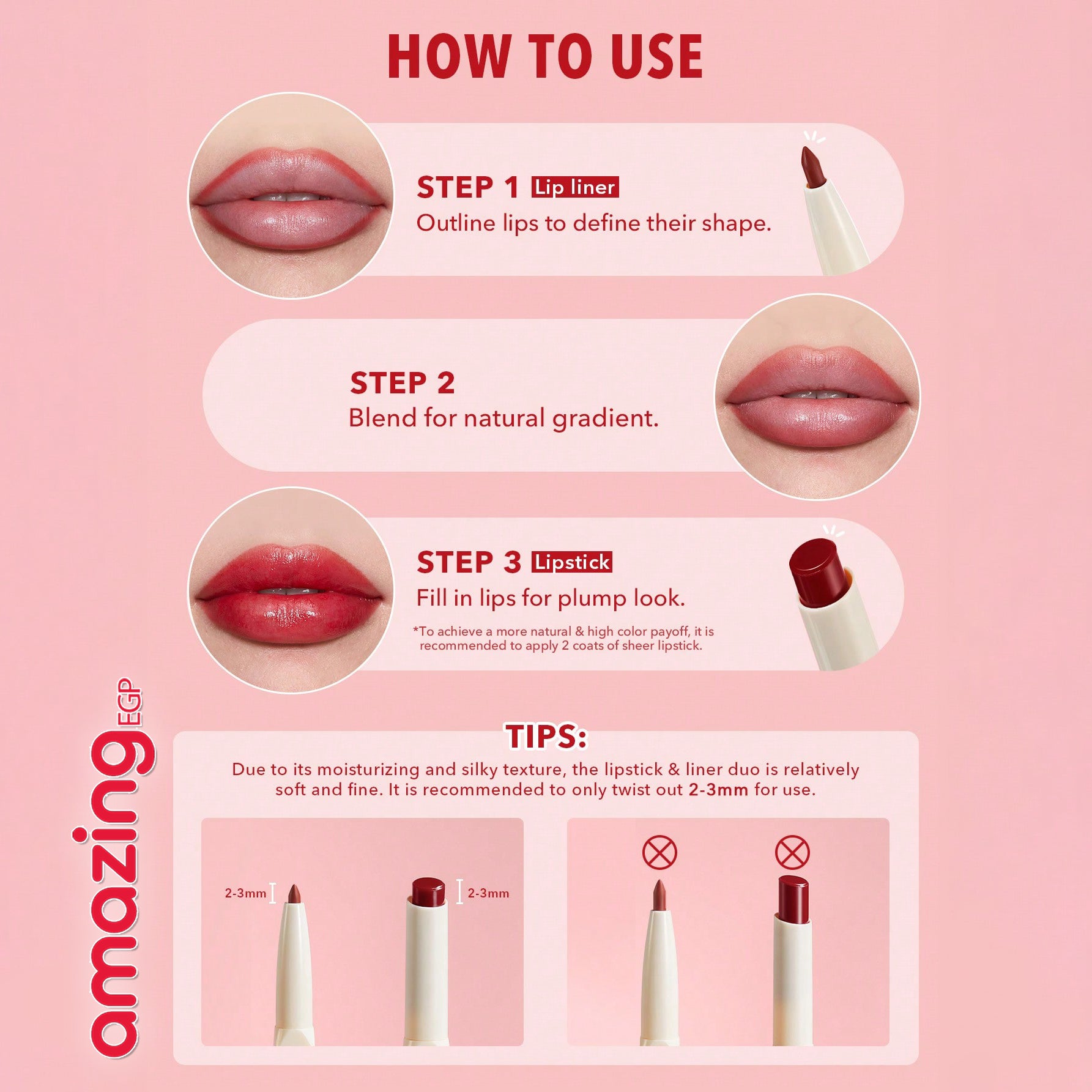 SHEGLAM أحمر الشفاه Glam 102 Sheer Tinted Lipstick & Liner  طقم محدد شفاه وأحمر شفاه أحمر شفاه لامع يدوم طويلاً  احمر شفاه شيجلام ، غني بفيتامين E، مقاوم للماء والتلطخ  - Cherry Glaze