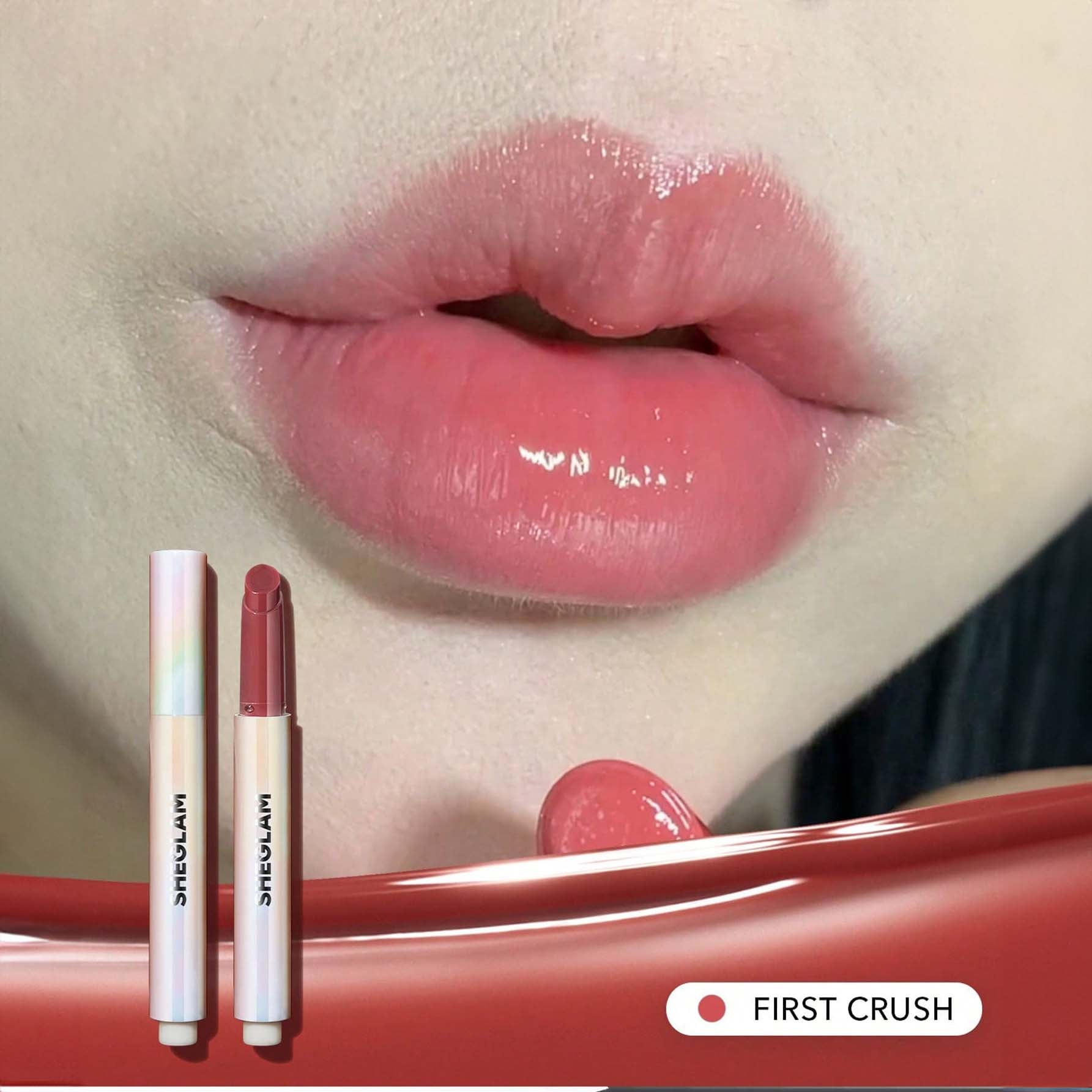 SHEGLAM ملمع شفاه لامع مثالي وممتلئ بلون بنفسجي لامع ومرطب وممتلئ ومصل شفاه مغذي وممتلئ غير لاصق وأحمر شفاه بزيت جوز الهند ومستحضرات تجميل الشفاه ومغذي يدوم طويلا ولامع للعناية بالشفاه ملون للعناية بالشفاه |  First Crush