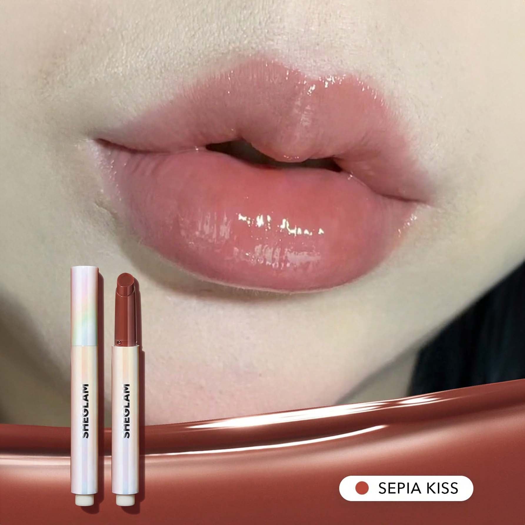 SHEGLAM ملمع شفاه لامع مثالي وممتلئ بلون بنفسجي لامع ومرطب وممتلئ ومصل شفاه مغذي وممتلئ غير لاصق وأحمر شفاه بزيت جوز الهند ومستحضرات تجميل الشفاه ومغذي يدوم طويلا ولامع للعناية بالشفاه ملون للعناية بالشفاه |  Sepia Kiss
