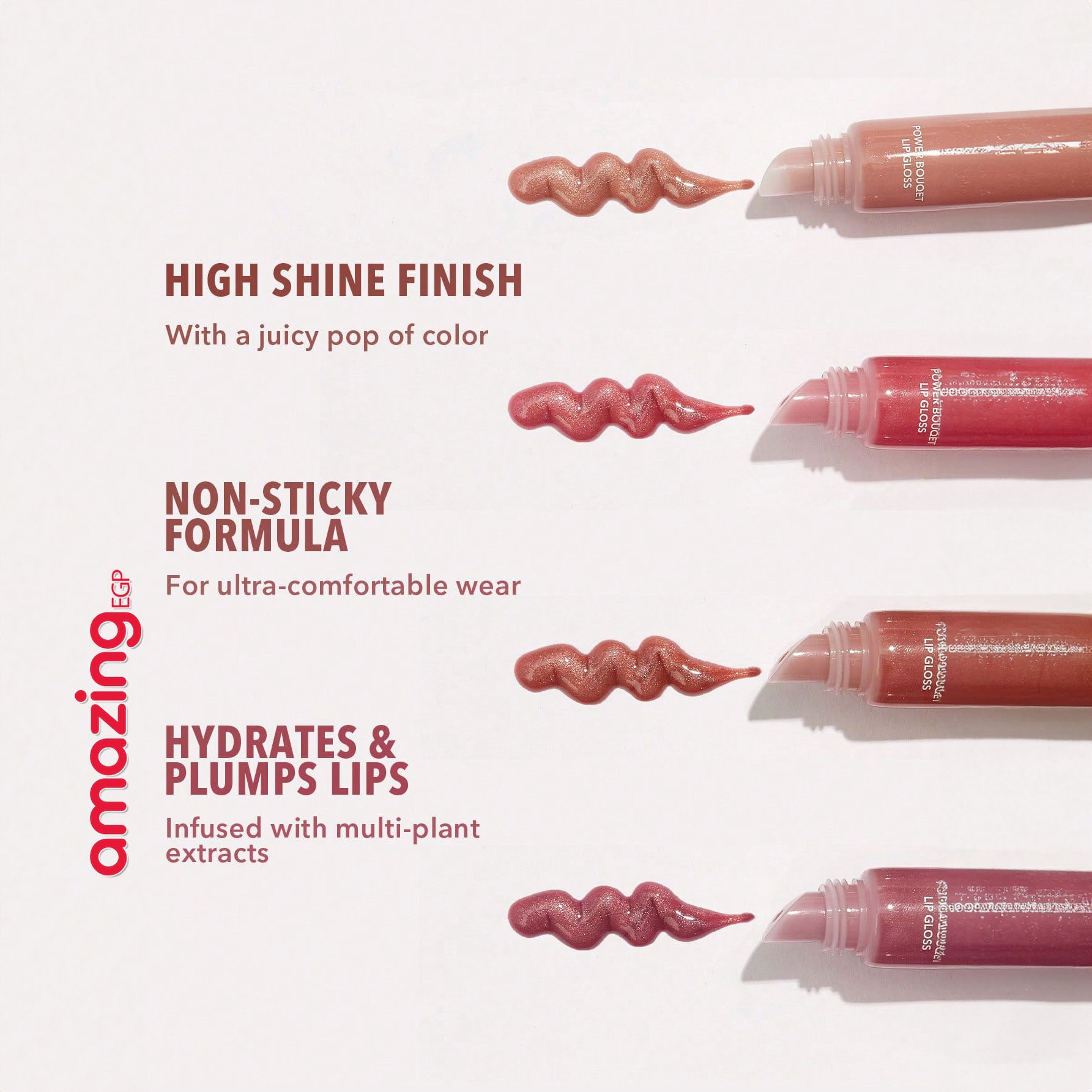 SHEGLAM ملمع شفاه  Power Bouquet لامع مثالي وممتلئ بلون بنفسجي لامع ومرطب وممتلئ ومصل شفاه مغذي وممتلئ غير لاصق وأحمر شفاه بزيت جوز الهند ومستحضرات تجميل الشفاه ومغذي يدوم طويلا |  Freesia