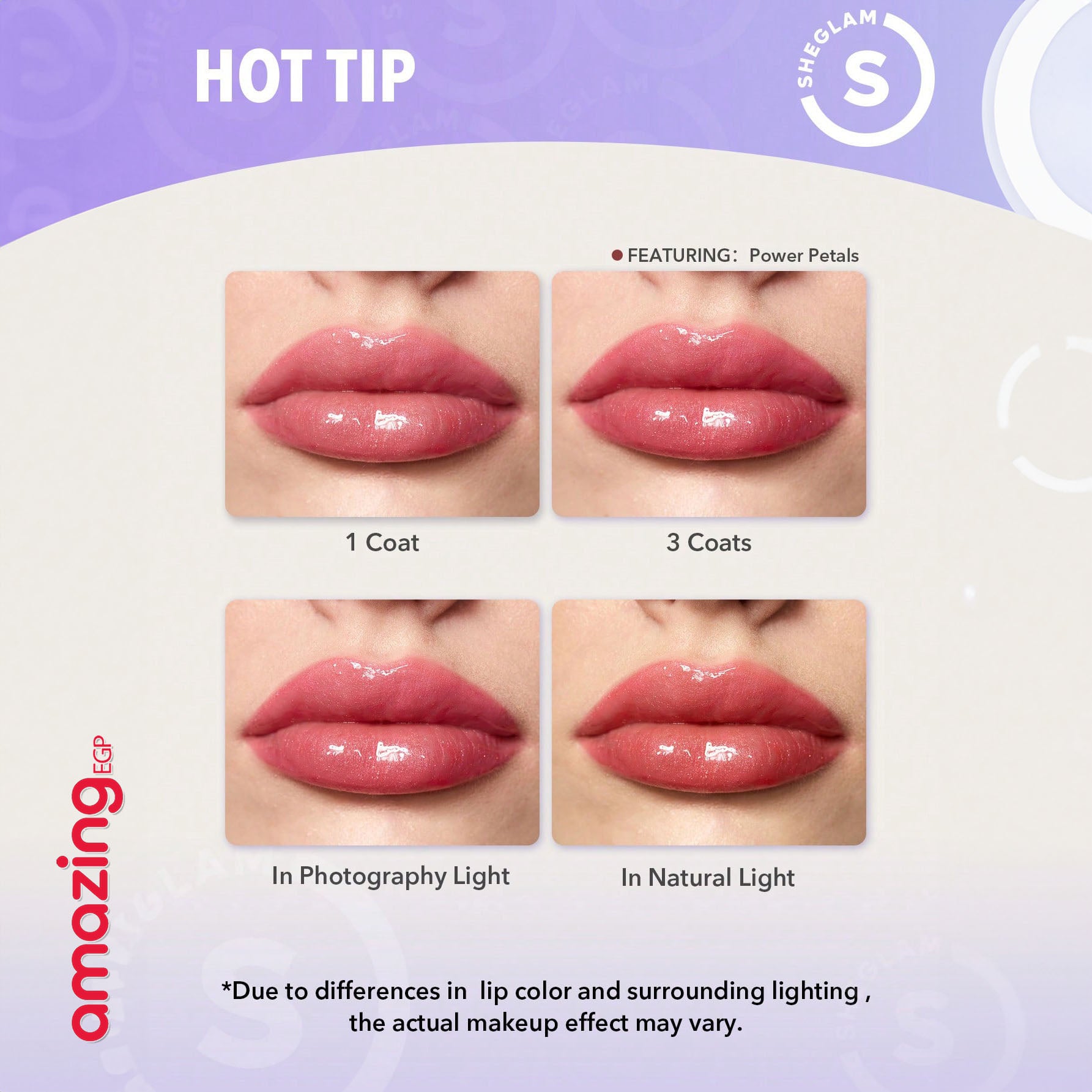 SHEGLAM ملمع شفاه  Power Bouquet لامع مثالي وممتلئ بلون بنفسجي لامع ومرطب وممتلئ ومصل شفاه مغذي وممتلئ غير لاصق وأحمر شفاه بزيت جوز الهند ومستحضرات تجميل الشفاه ومغذي يدوم طويلا |  Freesia
