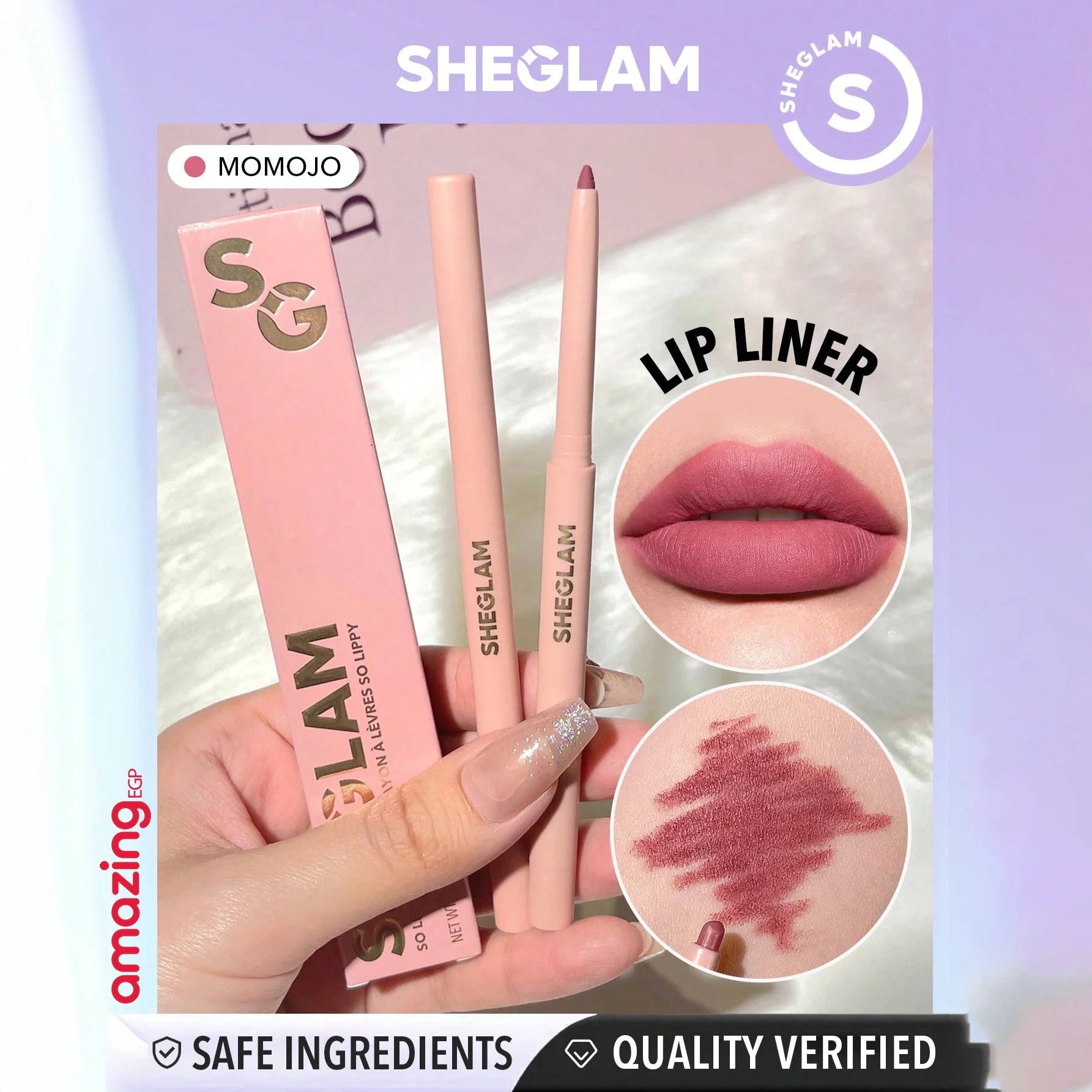 SHEGLAM قلم تحديد شفاه قلم أحمر الشفاه والآيلاينر - يدوم طويلا ومقاوم للماء - محدد الشفاه Momojo | SHEGLAM shein احمر الخدود احمر شفاة ايشادو حاجب حواجب شفاه شفايف شى ان شى كلام ظل عيون فرشاة مستحضرات التجميل مكياج ميكياج | amazingEGP