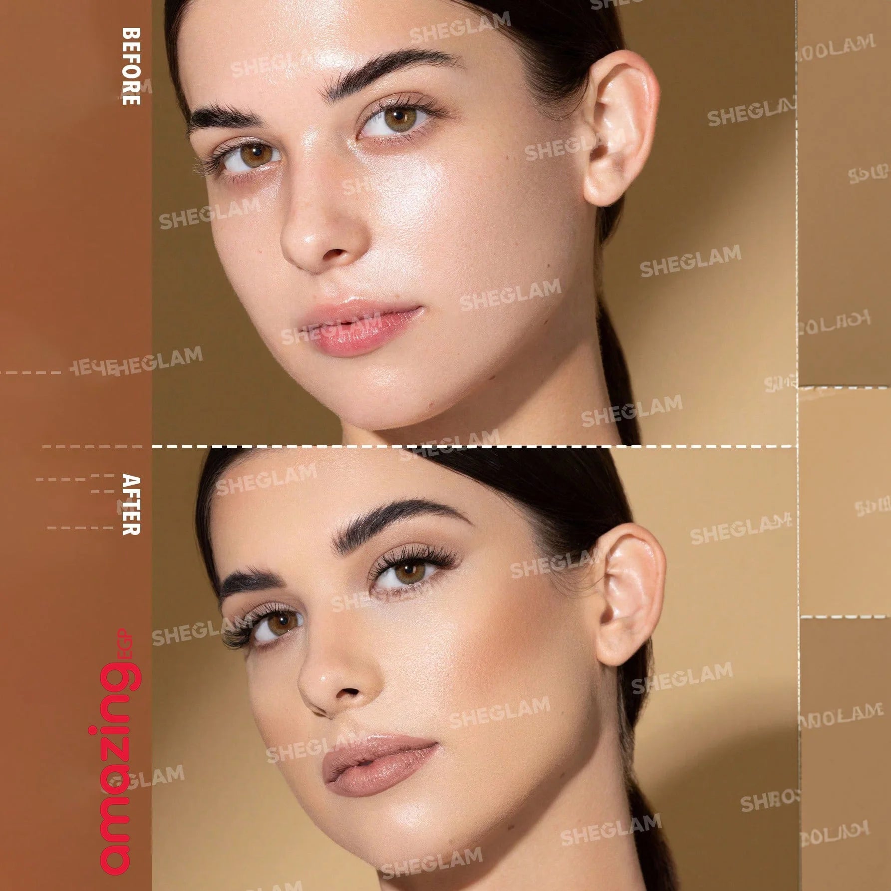 SHEGLAM  كونتور سائل عصا كونتور للوجه مع اداة توزيع وسادة كونتور كريمي طبيعي مات يدوم طويلا قلم كونسيلر حريري خفيف الوزن قابل للمزج لمكياج الكونتور - Sun Sculpt - Golden Sun | SHEGLAM shein ايشادو جليتر حاجب حواجب شى ان شى كلام شي ان شي جلام ظل عيون فرشاة